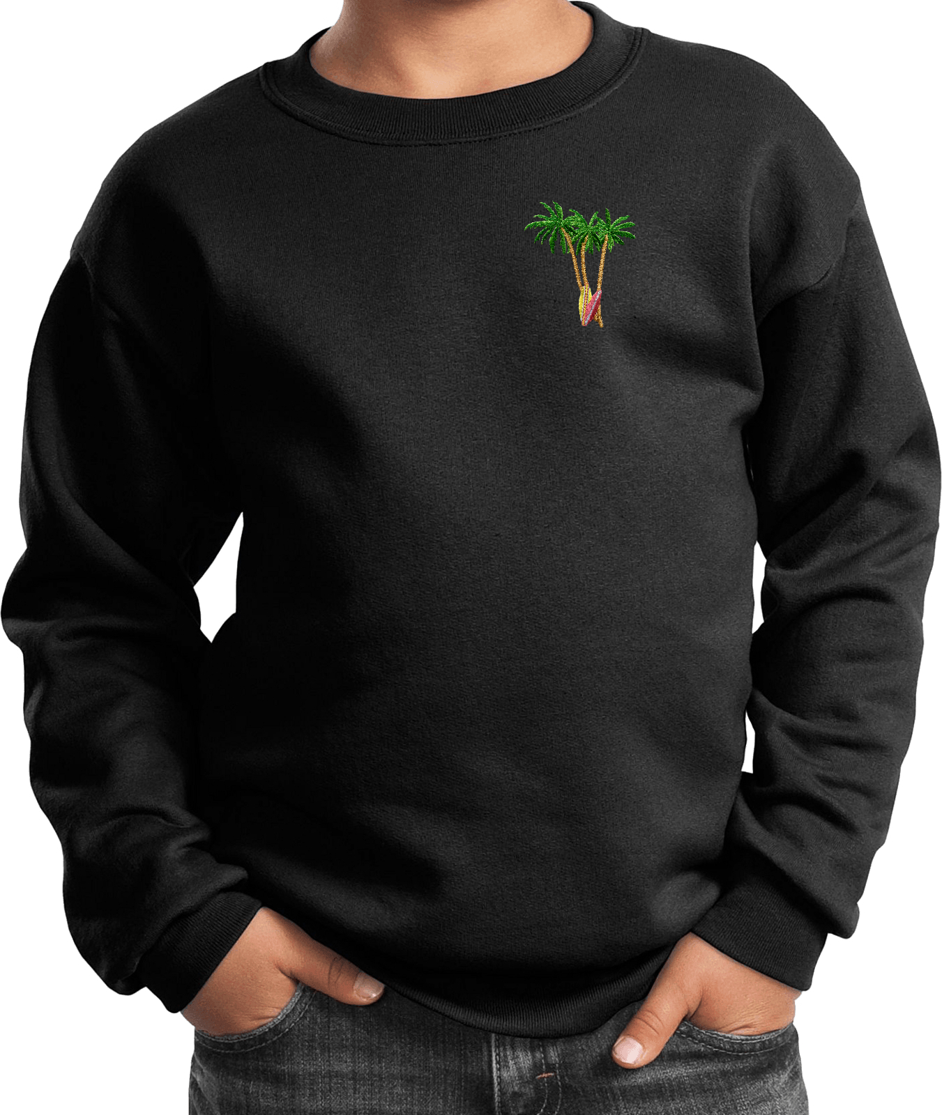 Buy Cool Shirts Palm Tree Patch Pocket Print Youth Kids Sweatshirt - Picture 4 of 19