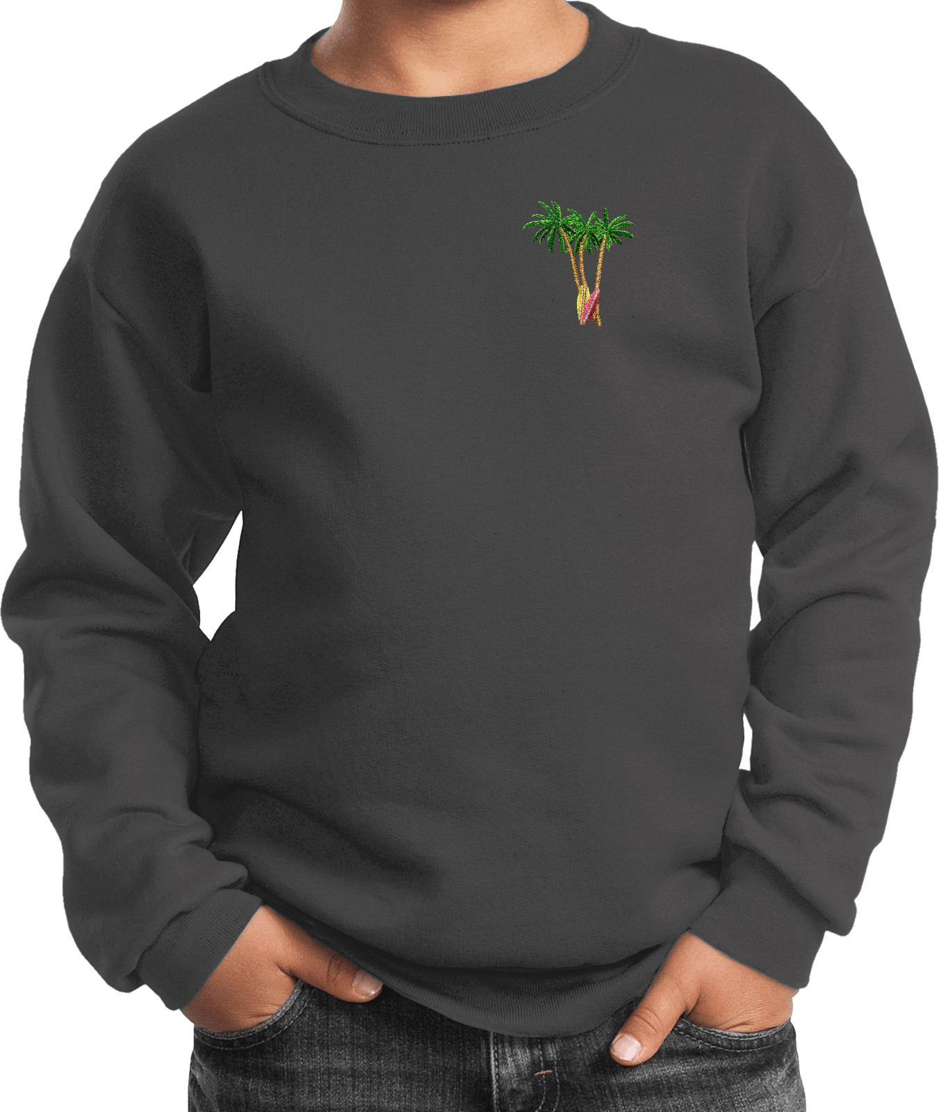 Buy Cool Shirts Palm Tree Patch Pocket Print Youth Kids Sweatshirt - Picture 6 of 19