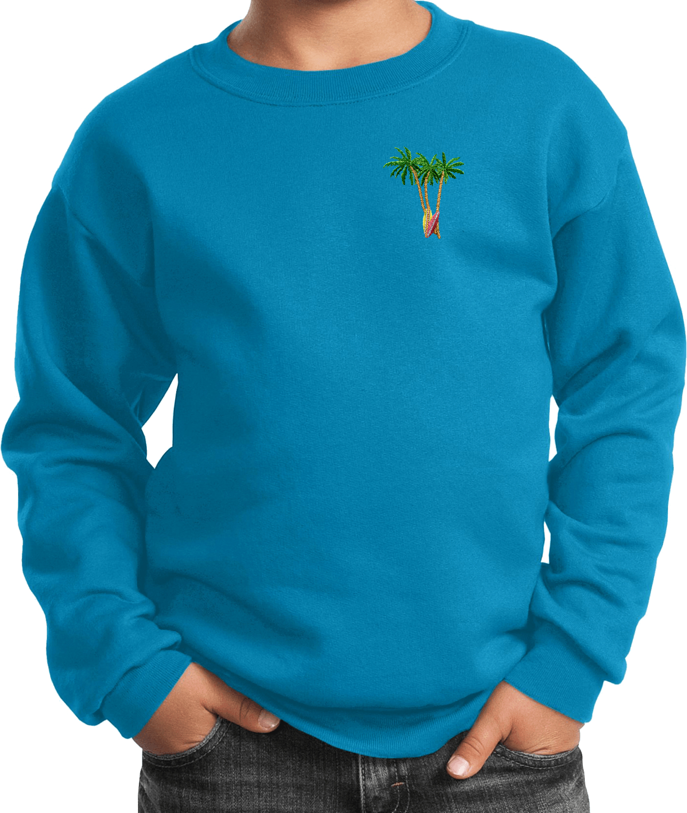 Buy Cool Shirts Palm Tree Patch Pocket Print Youth Kids Sweatshirt - Picture 9 of 19
