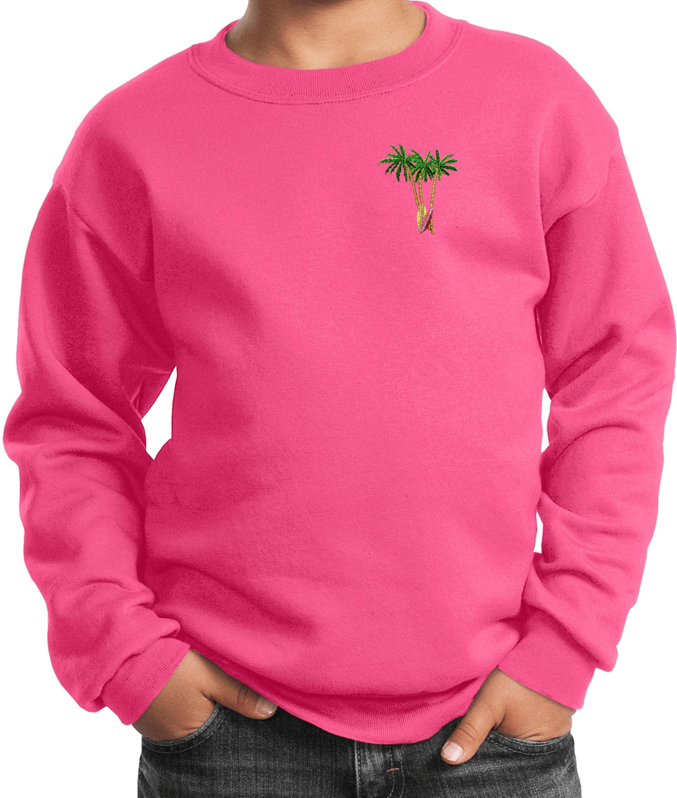 Buy Cool Shirts Palm Tree Patch Pocket Print Youth Kids Sweatshirt - Picture 11 of 19