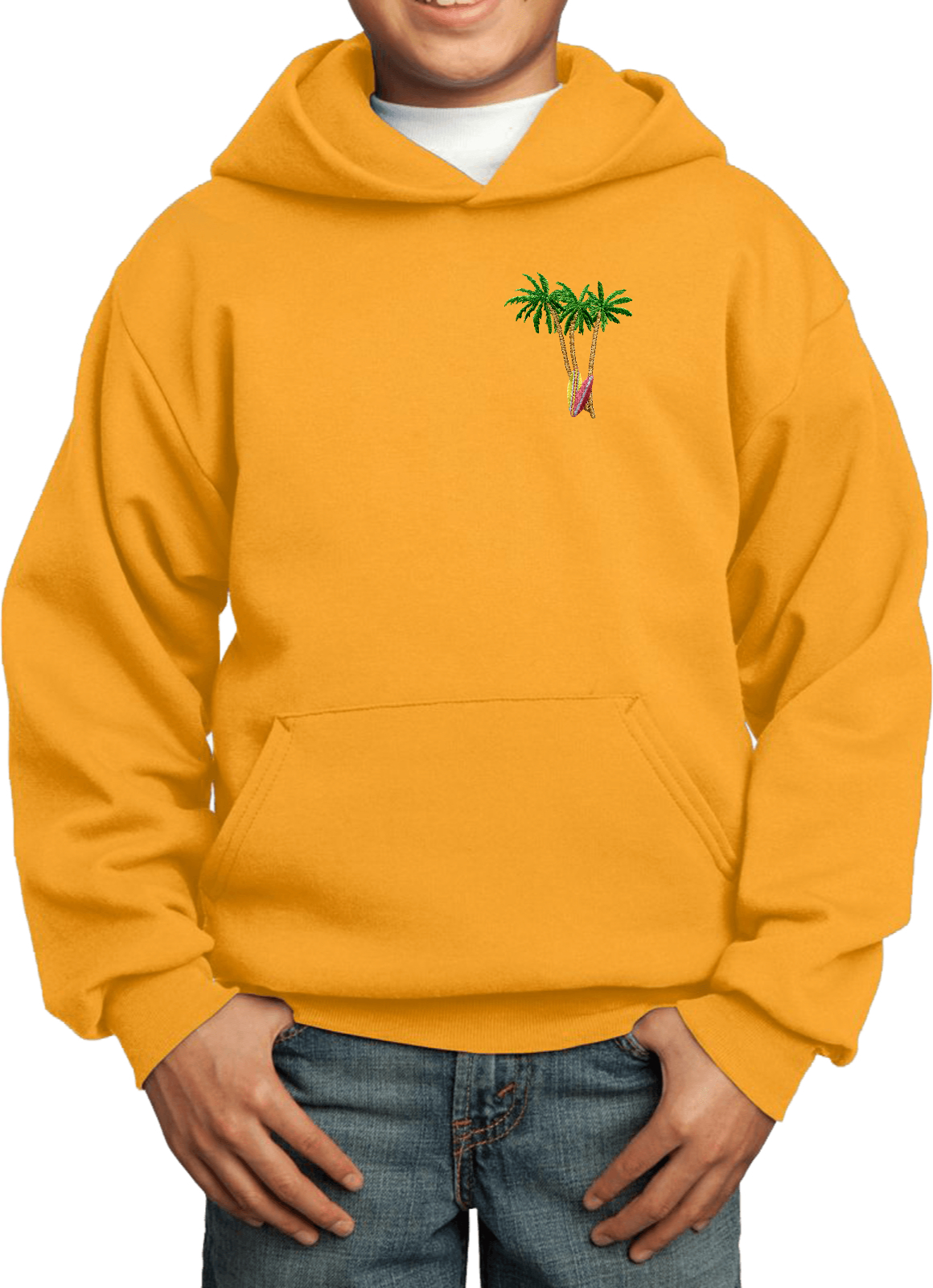 Buy Cool Shirts Palm Tree Patch Pocket Print Youth Kids Hoodie - Picture 7 of 20