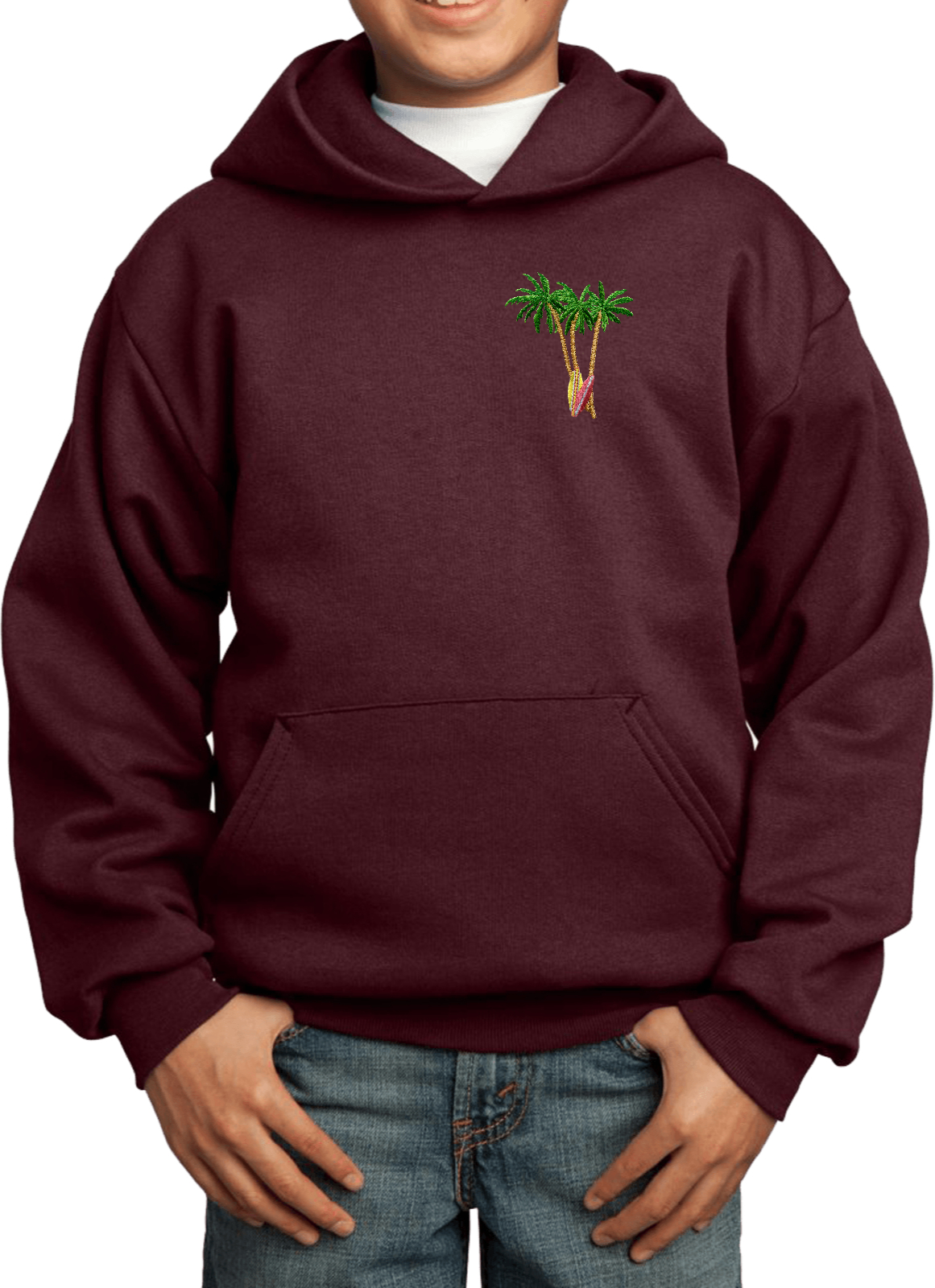 Buy Cool Shirts Palm Tree Patch Pocket Print Youth Kids Hoodie - Picture 8 of 20