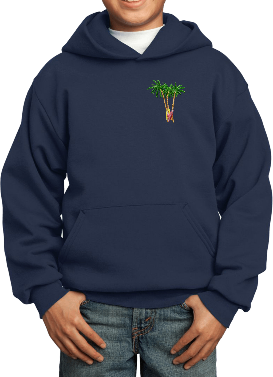 Buy Cool Shirts Palm Tree Patch Pocket Print Youth Kids Hoodie - Picture 9 of 20