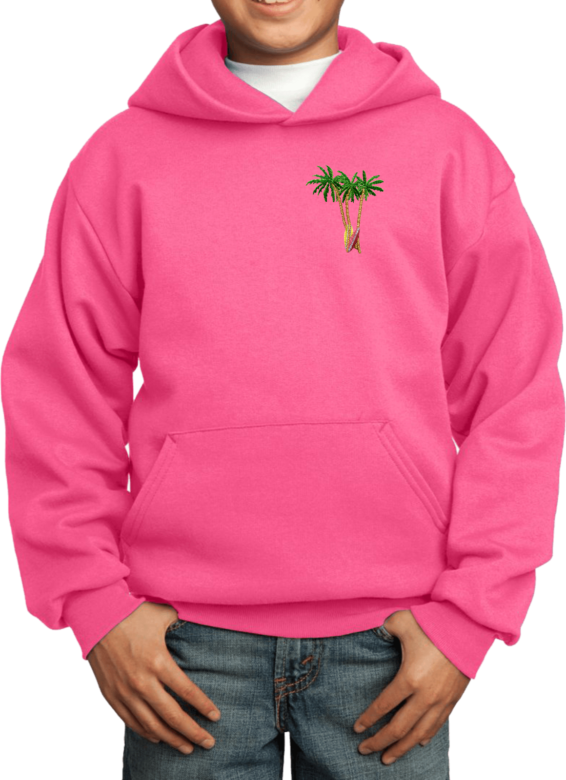 Buy Cool Shirts Palm Tree Patch Pocket Print Youth Kids Hoodie - Picture 12 of 20