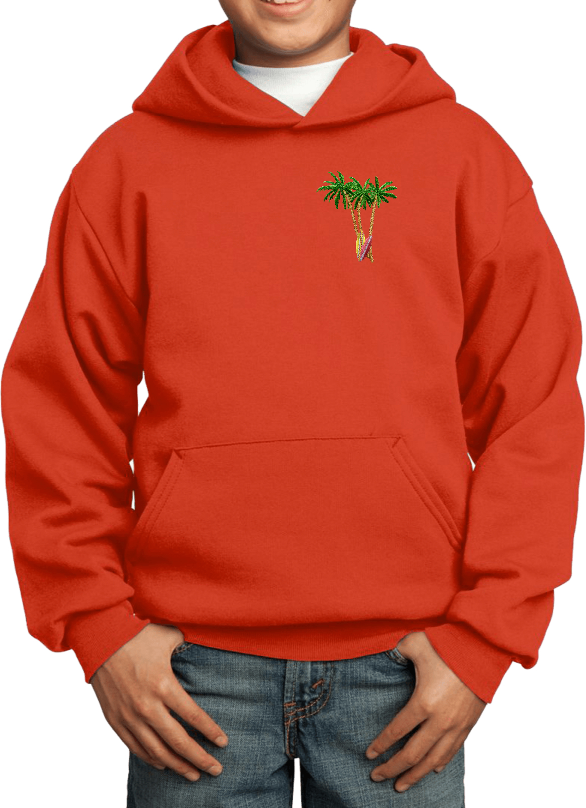 Buy Cool Shirts Palm Tree Patch Pocket Print Youth Kids Hoodie - Picture 14 of 20