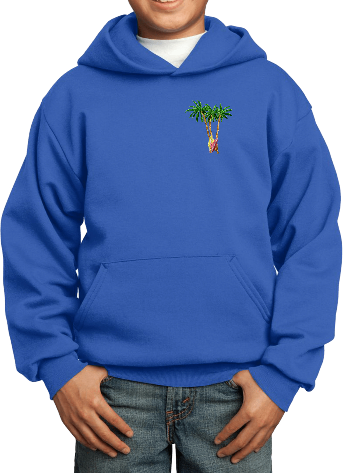 Buy Cool Shirts Palm Tree Patch Pocket Print Youth Kids Hoodie - Picture 18 of 20