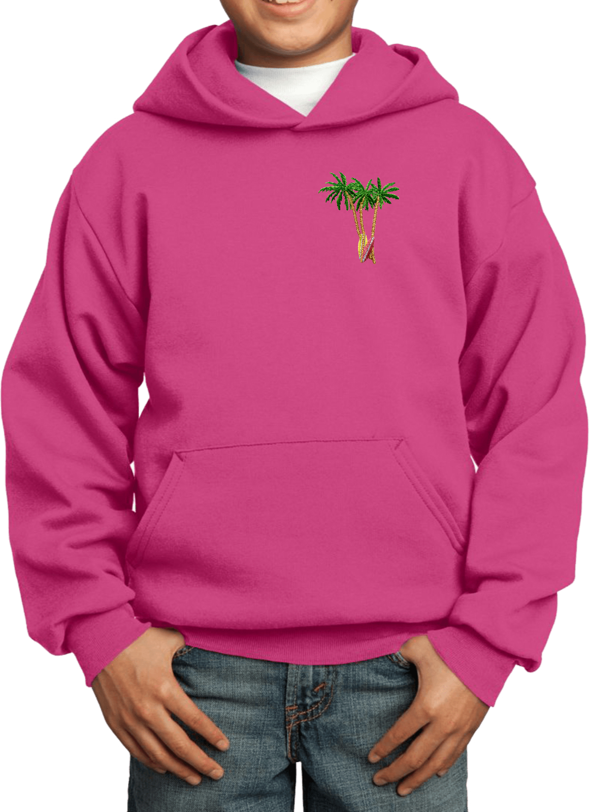 Buy Cool Shirts Palm Tree Patch Pocket Print Youth Kids Hoodie - Picture 19 of 20
