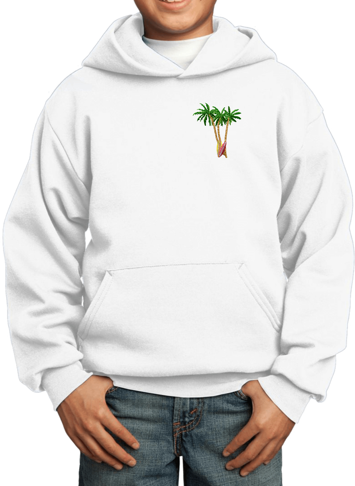Buy Cool Shirts Palm Tree Patch Pocket Print Youth Kids Hoodie - Picture 20 of 20
