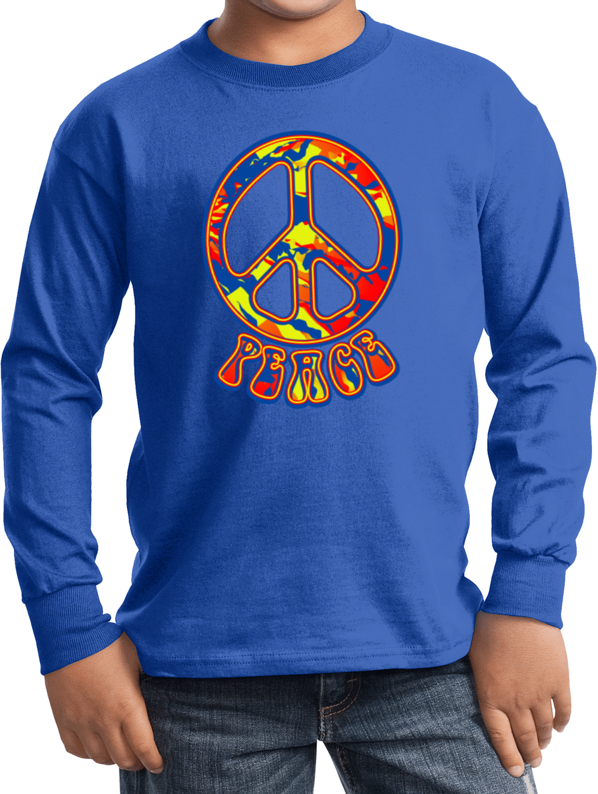 Buy Cool Shirts Kids Peace T-shirt Funky 70's Peace Sign Long Sleeve - Picture 11 of 12