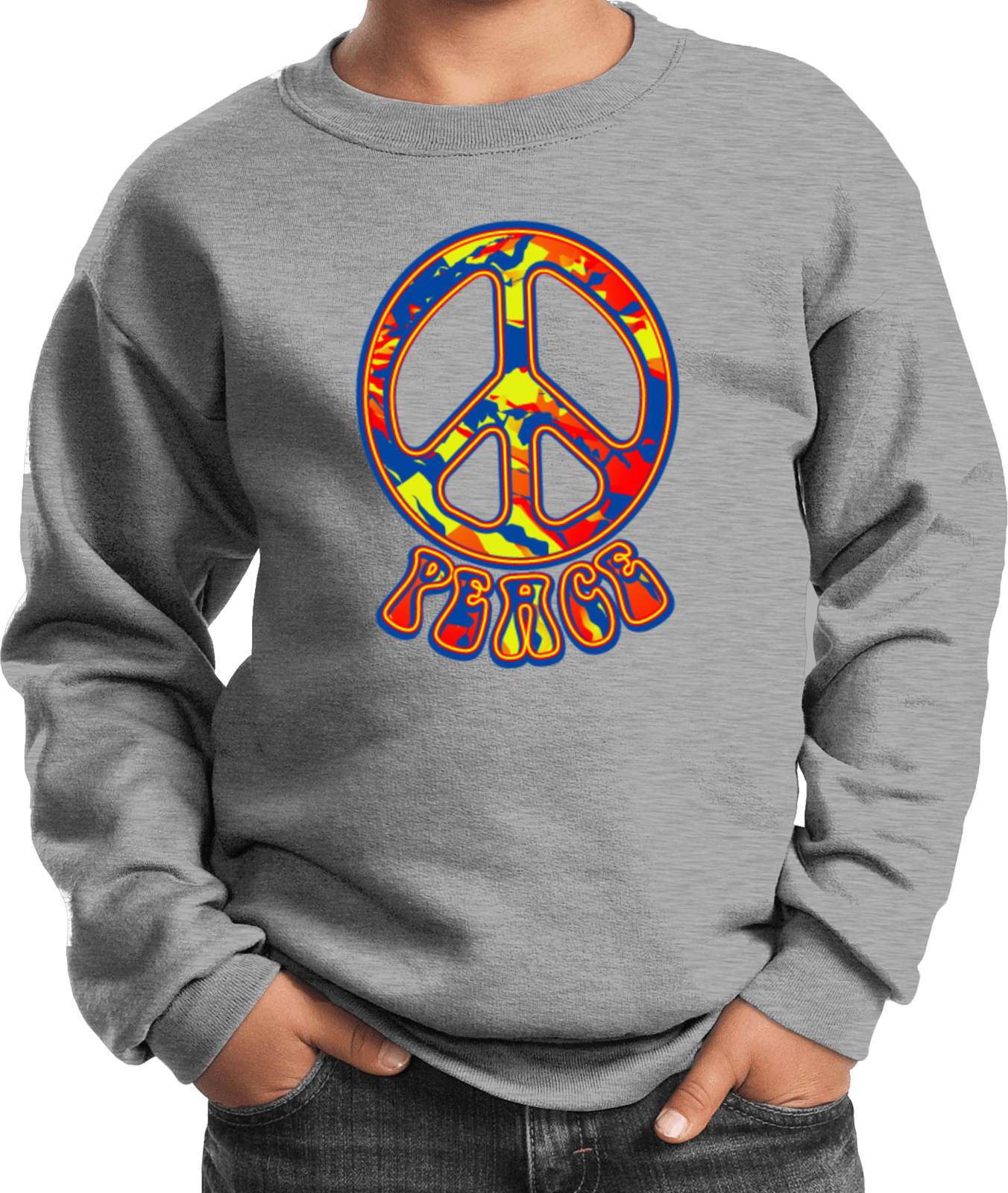 Buy Cool Shirts Funky Peace Sign Kids Sweatshirt - Picture 3 of 16