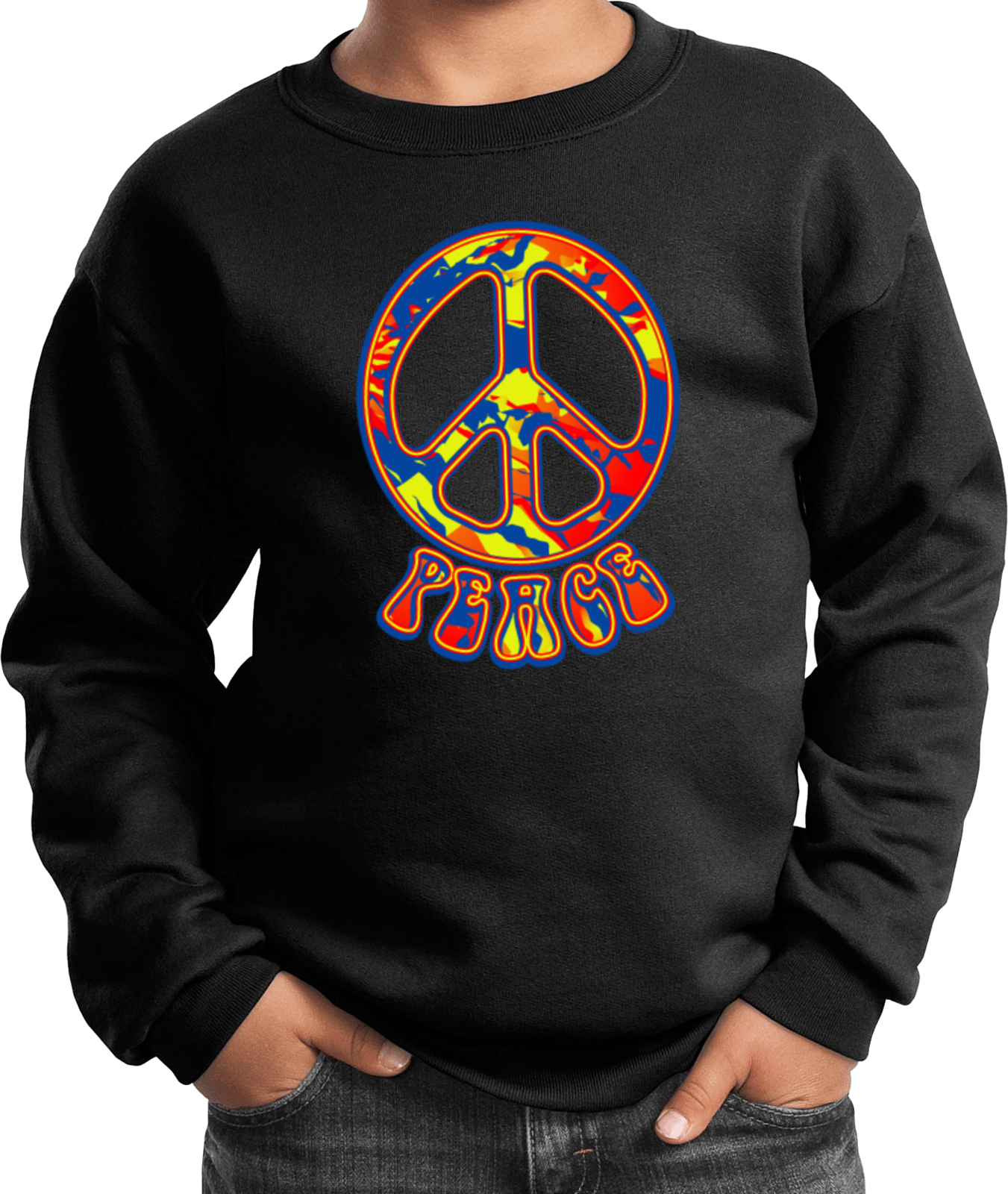 Buy Cool Shirts Funky Peace Sign Kids Sweatshirt - Picture 4 of 16