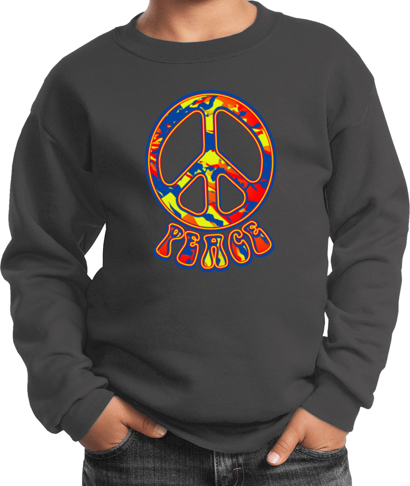 Buy Cool Shirts Funky Peace Sign Kids Sweatshirt - Picture 6 of 16