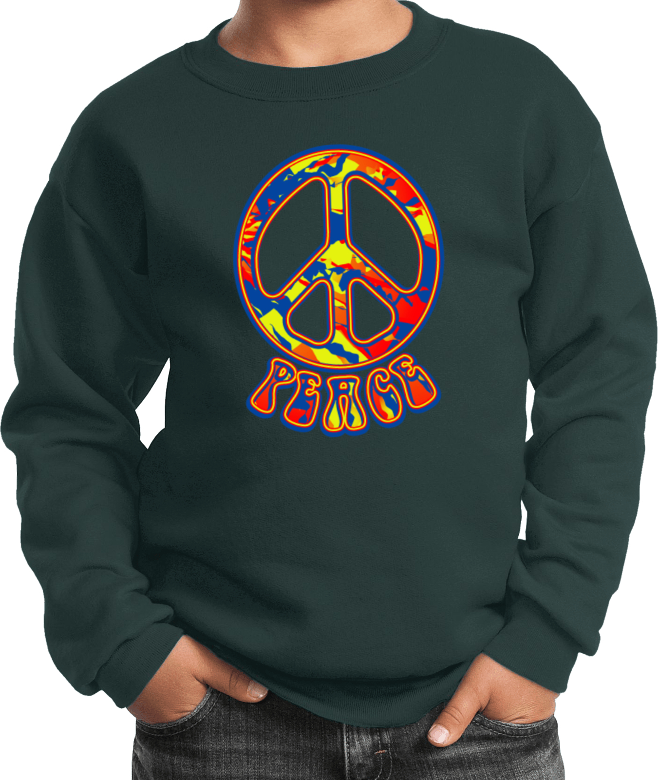 Buy Cool Shirts Funky Peace Sign Kids Sweatshirt - Picture 7 of 16