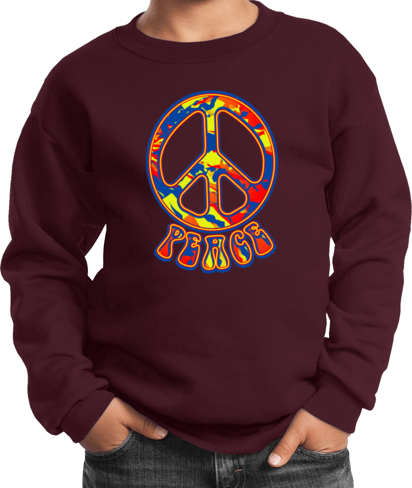 Buy Cool Shirts Funky Peace Sign Kids Sweatshirt - Picture 8 of 16