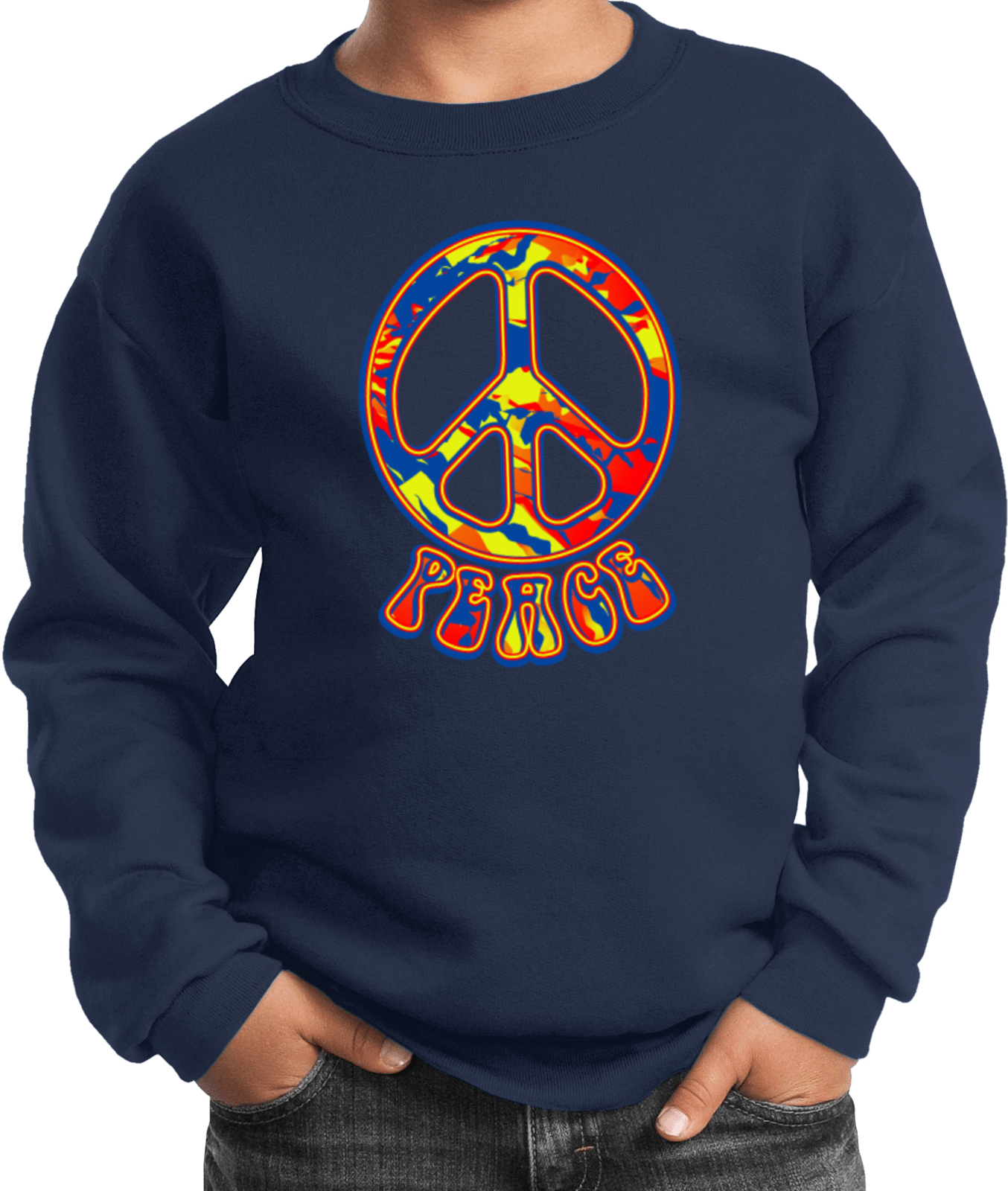 Buy Cool Shirts Funky Peace Sign Kids Sweatshirt - Picture 9 of 16