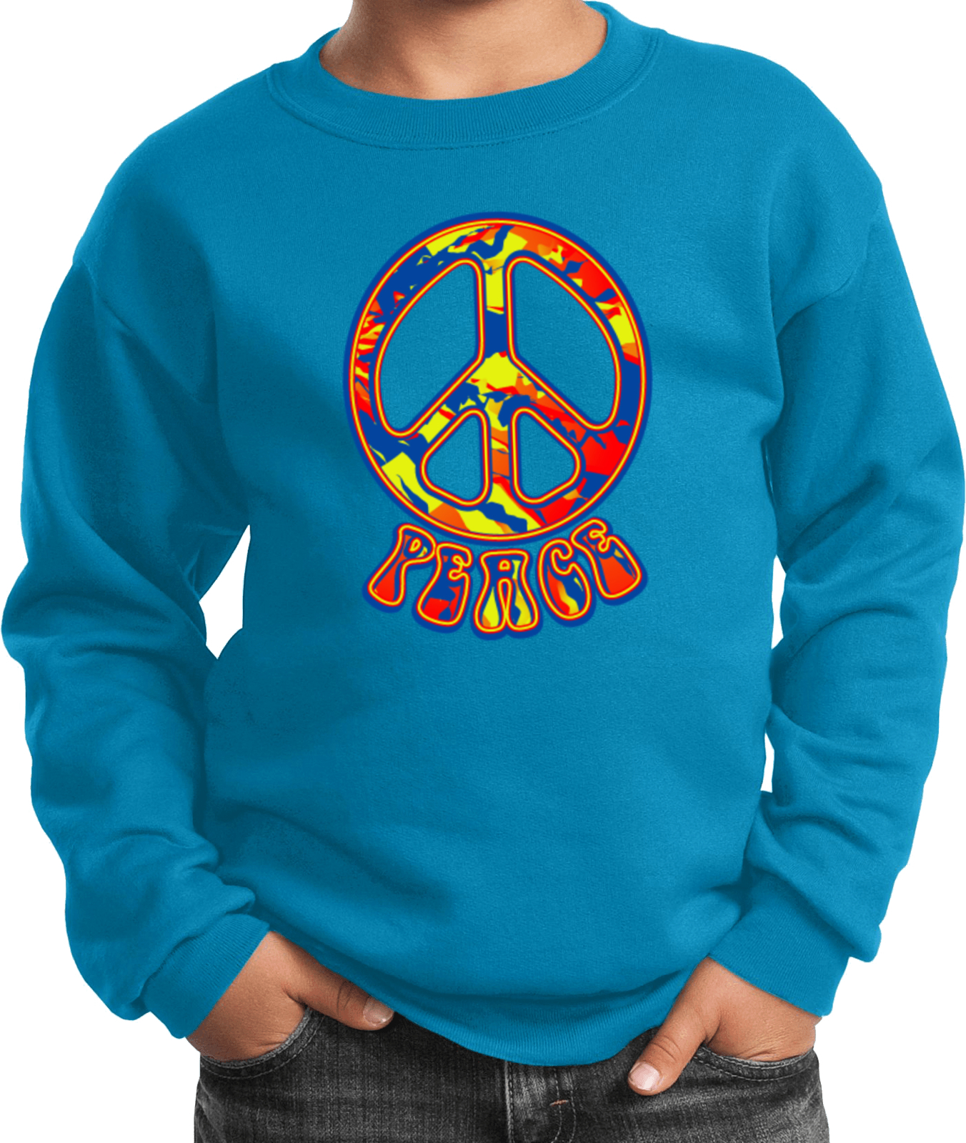Buy Cool Shirts Funky Peace Sign Kids Sweatshirt - Picture 10 of 16