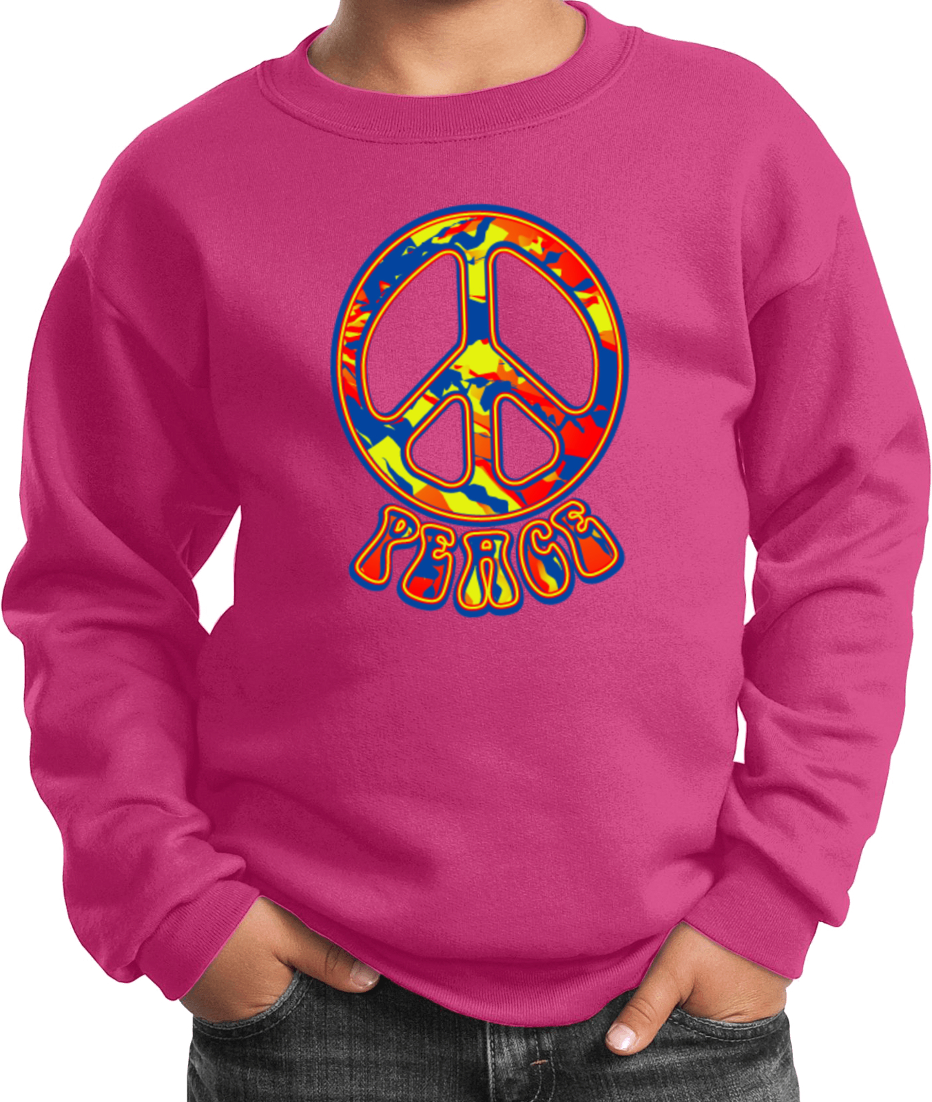 Buy Cool Shirts Funky Peace Sign Kids Sweatshirt - Picture 15 of 16