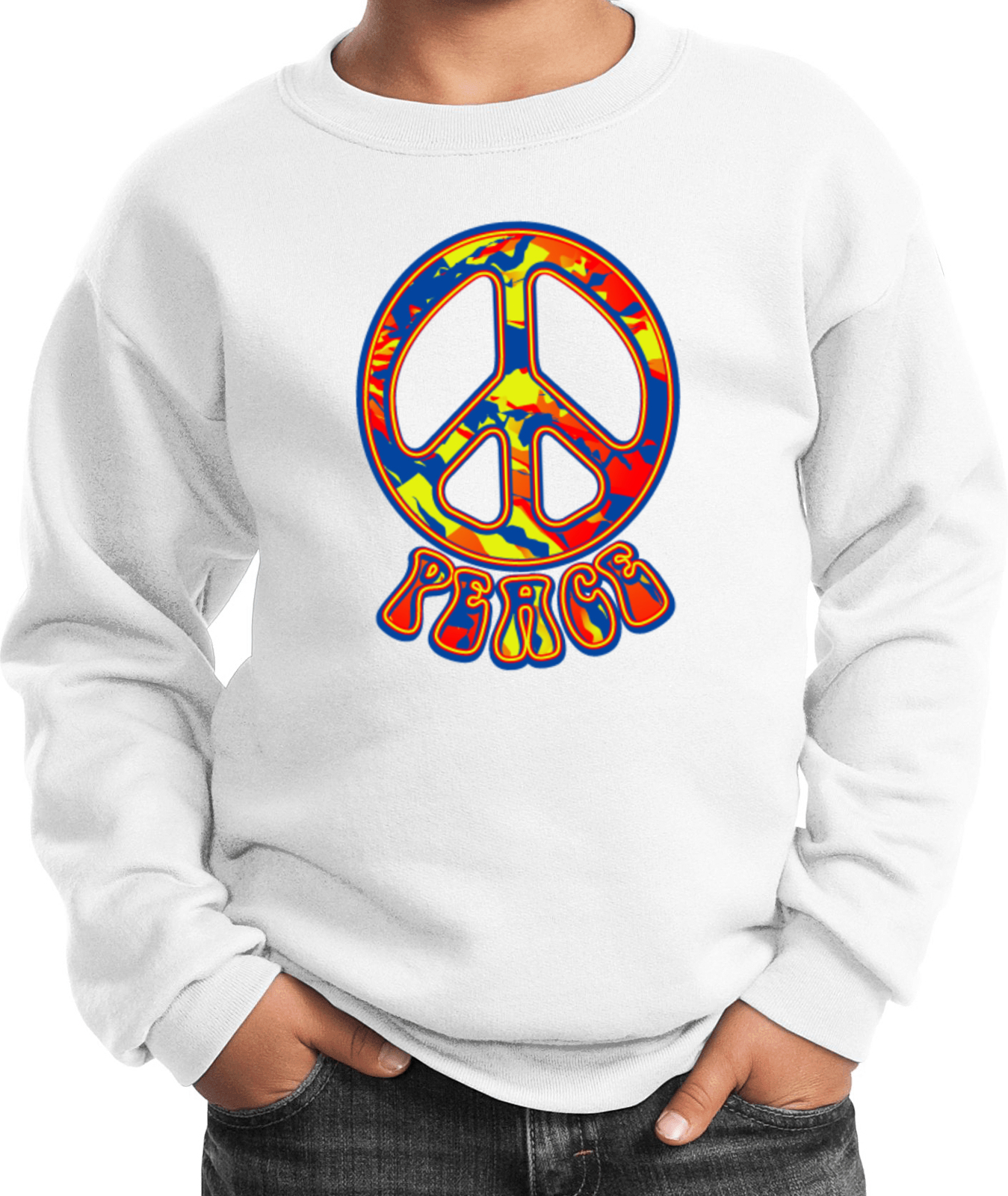 Buy Cool Shirts Funky Peace Sign Kids Sweatshirt - Picture 16 of 16