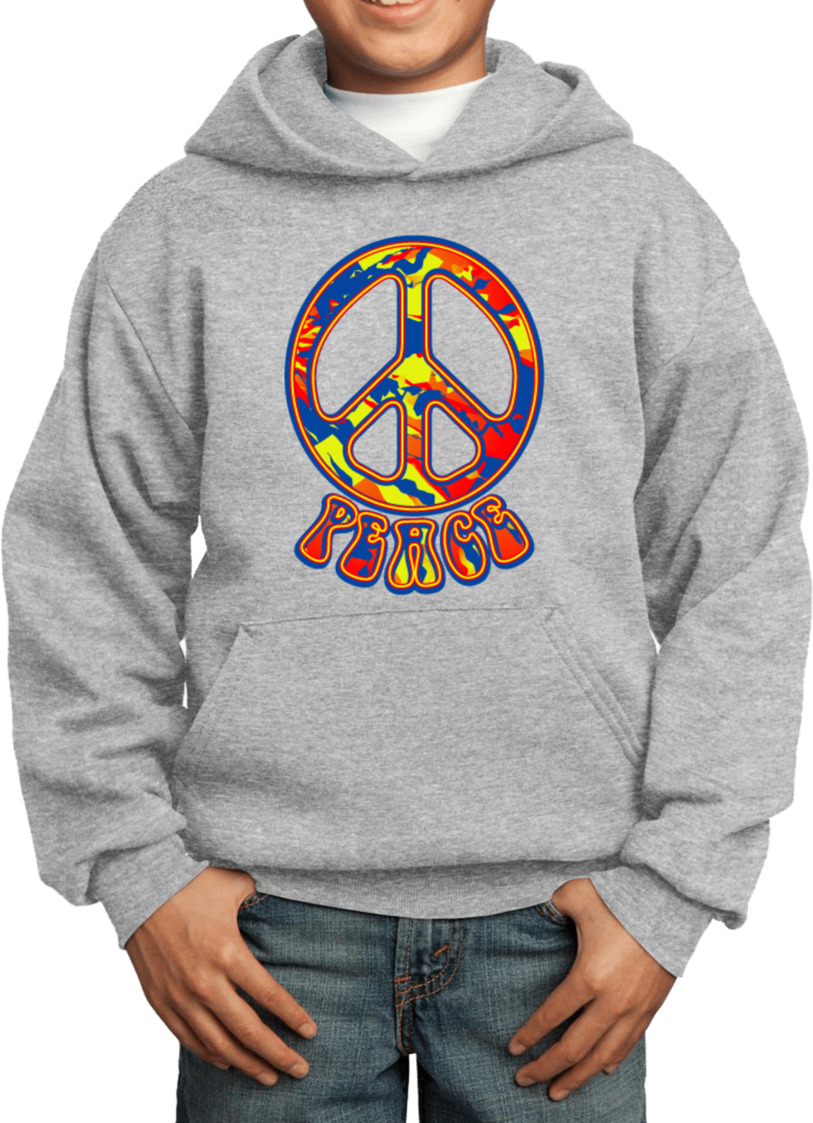 Buy Cool Shirts Funky Peace Sign Kids Hoodie - Picture 2 of 15