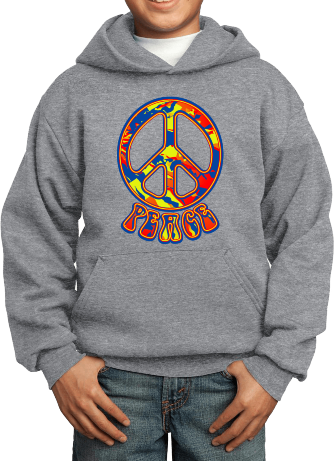 Buy Cool Shirts Funky Peace Sign Kids Hoodie - Picture 3 of 15