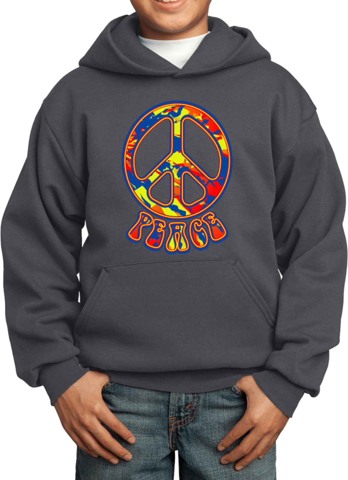 Buy Cool Shirts Funky Peace Sign Kids Hoodie - Picture 5 of 15
