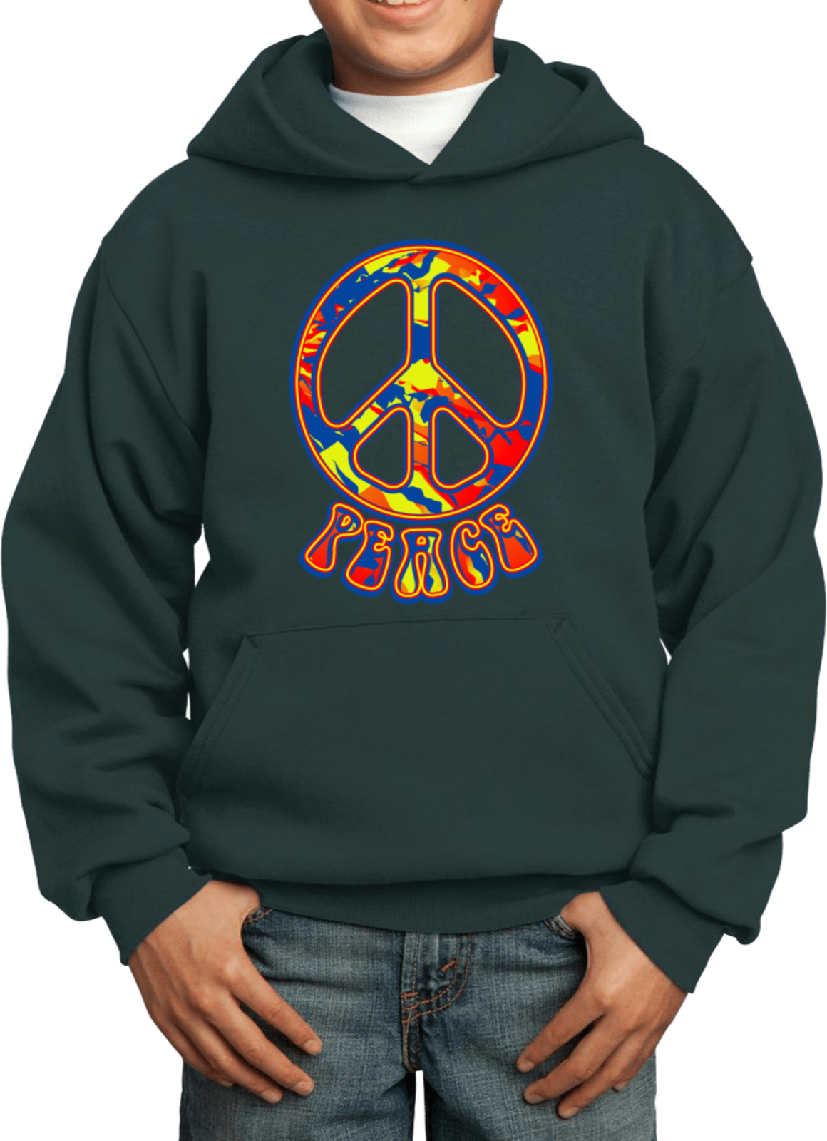 Buy Cool Shirts Funky Peace Sign Kids Hoodie - Picture 6 of 15
