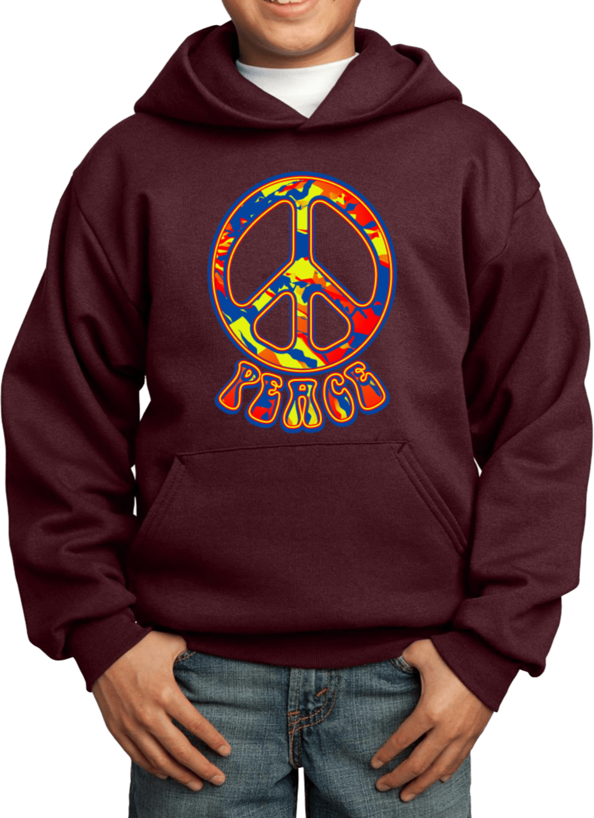 Buy Cool Shirts Funky Peace Sign Kids Hoodie - Picture 7 of 15