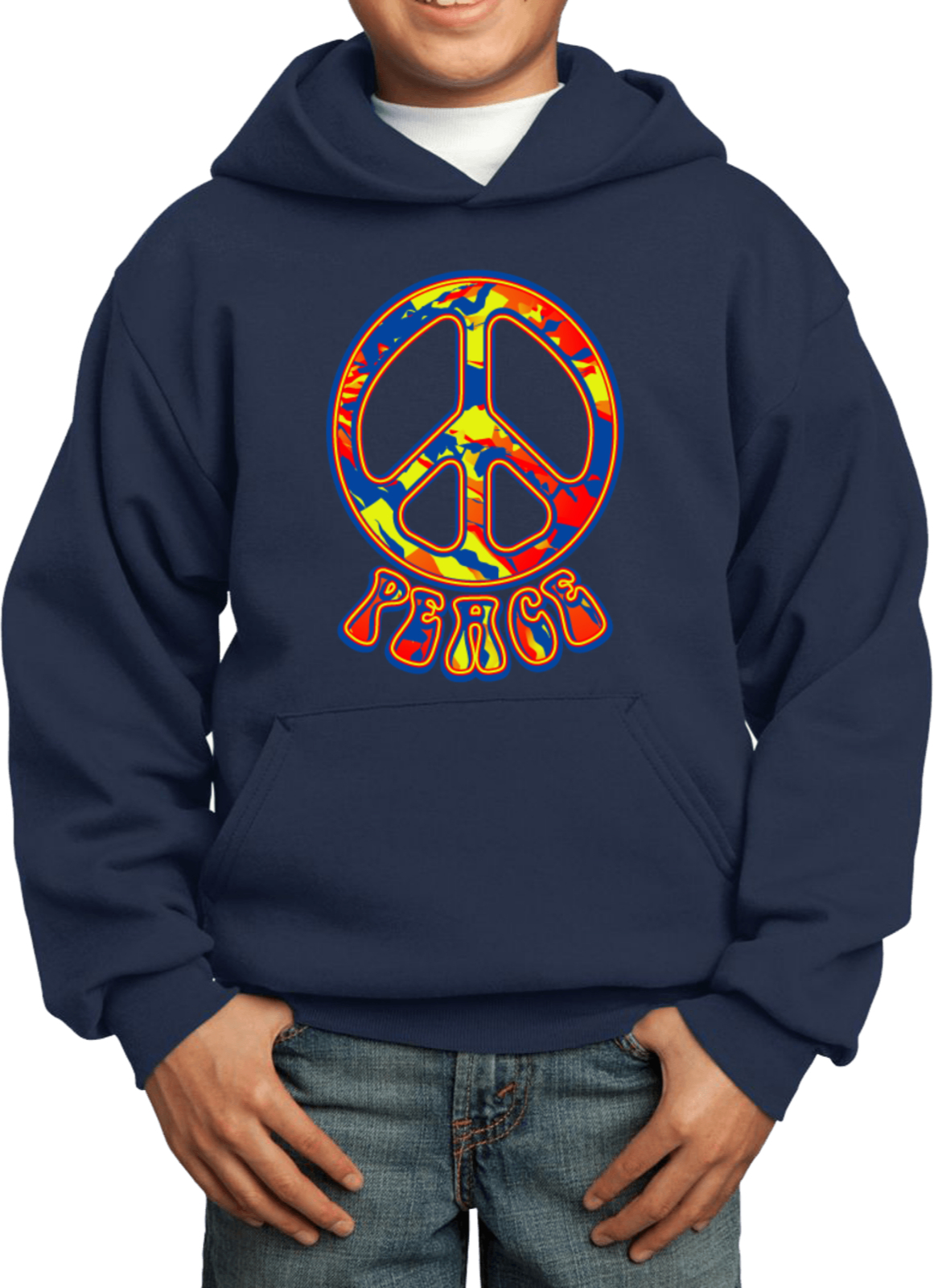 Buy Cool Shirts Funky Peace Sign Kids Hoodie - Picture 8 of 15