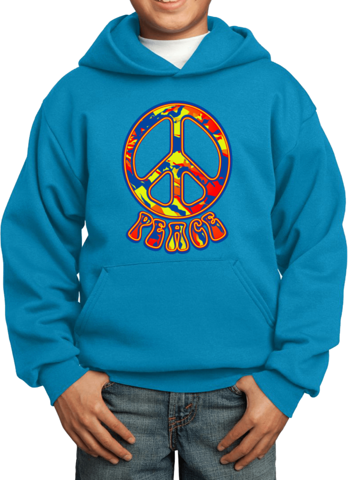 Buy Cool Shirts Funky Peace Sign Kids Hoodie - Picture 9 of 15