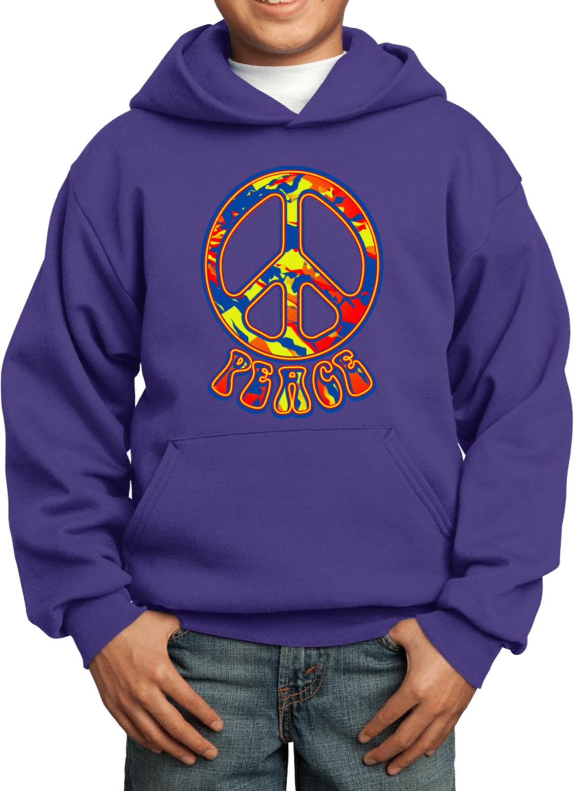 Buy Cool Shirts Funky Peace Sign Kids Hoodie - Picture 11 of 15