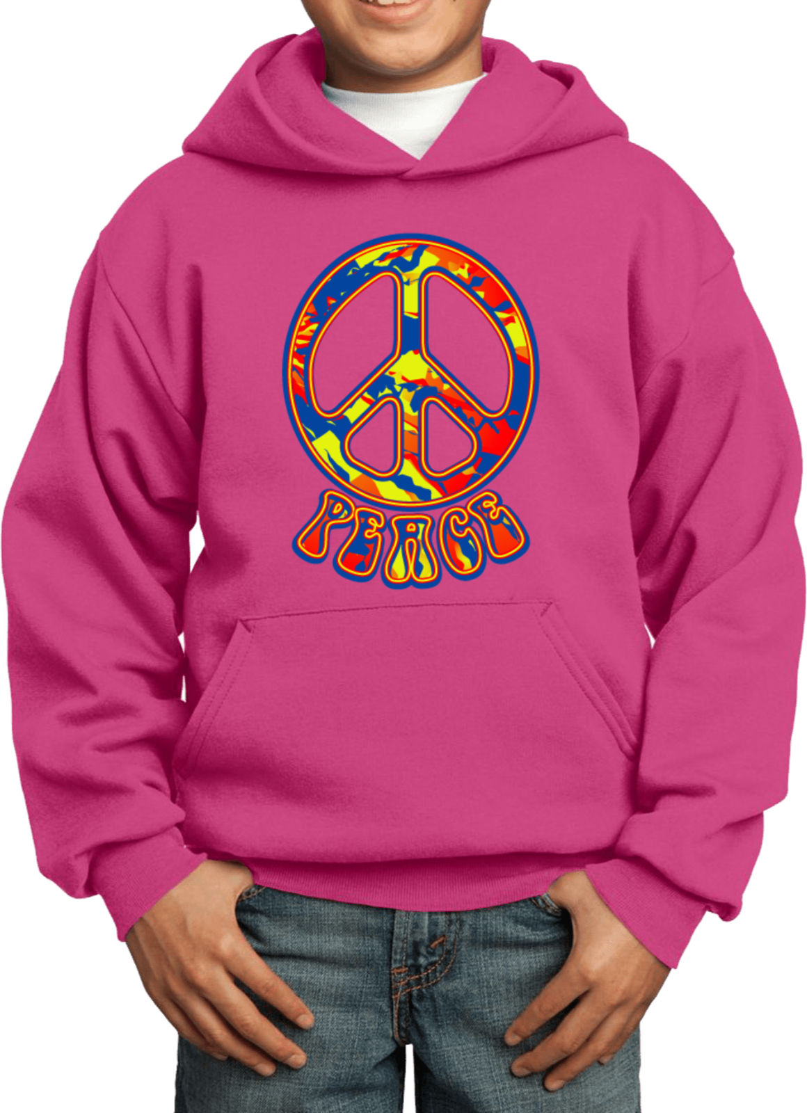 Buy Cool Shirts Funky Peace Sign Kids Hoodie - Picture 14 of 15