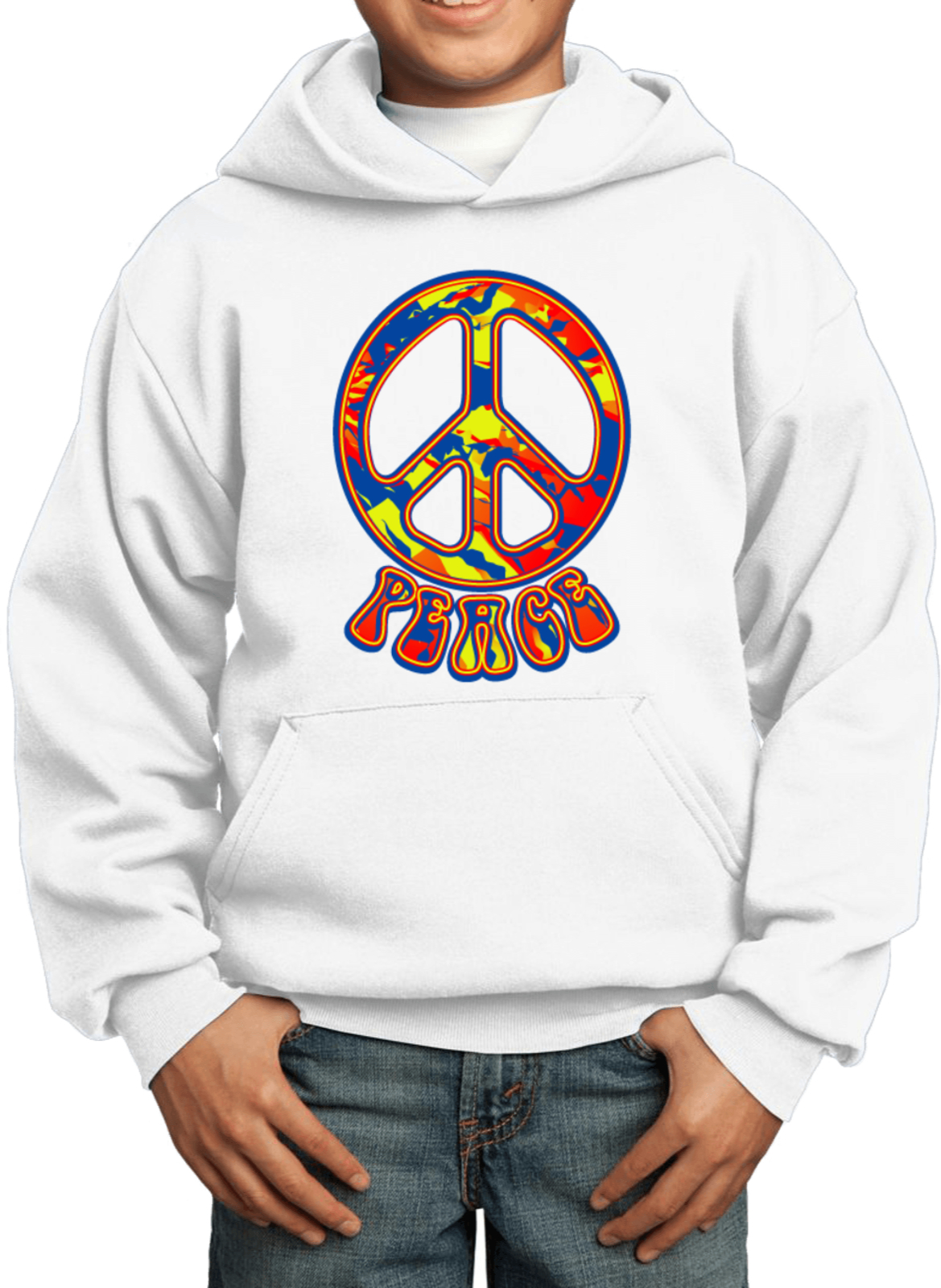 Buy Cool Shirts Funky Peace Sign Kids Hoodie - Picture 15 of 15