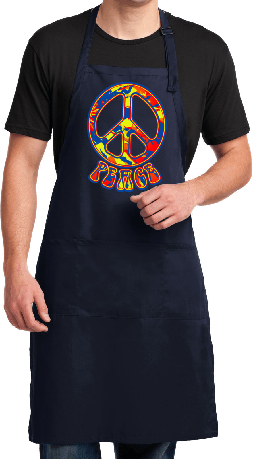 Buy Cool Shirts Funky Peace Sign Mens Apron - Picture 4 of 7