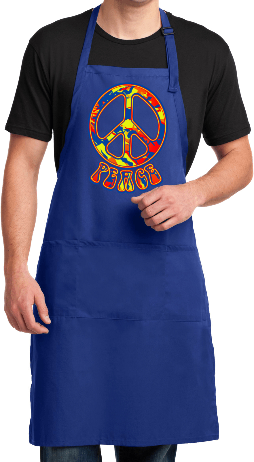 Buy Cool Shirts Funky Peace Sign Mens Apron - Picture 6 of 7