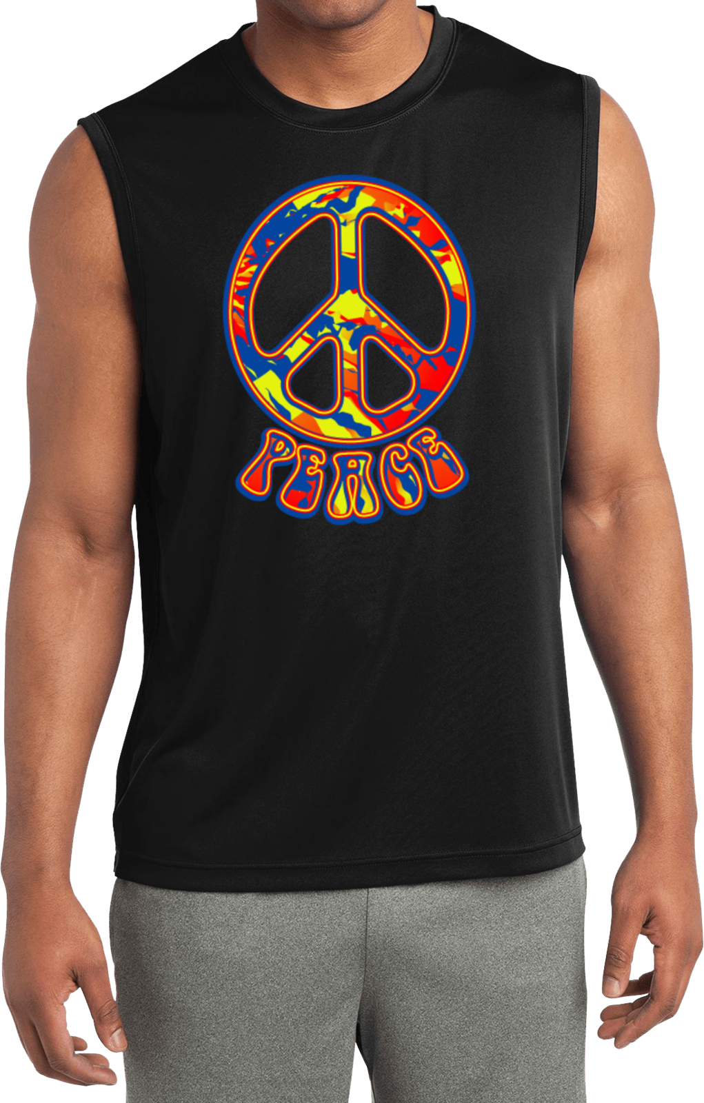 Buy Cool Shirts Peace T-shirt Funky 70’s Peace Sleeveless Competitor Shirt