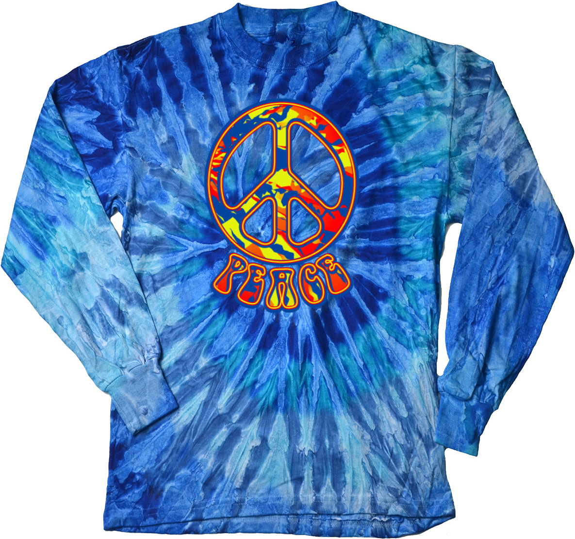 Buy Cool Shirts Peace T-shirt Funky 70’s Peace Sign Tie Dye Long Sleeve