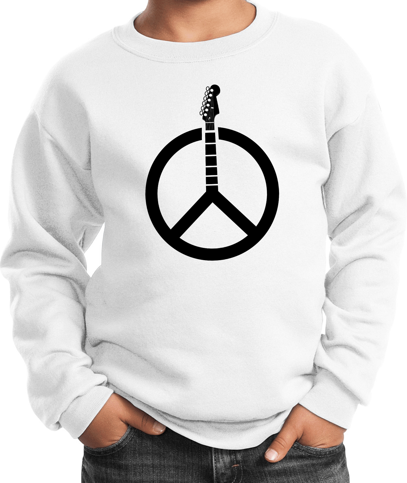 Guitar Peace Youth Kids Sweatshirt - Picture 8 of 8