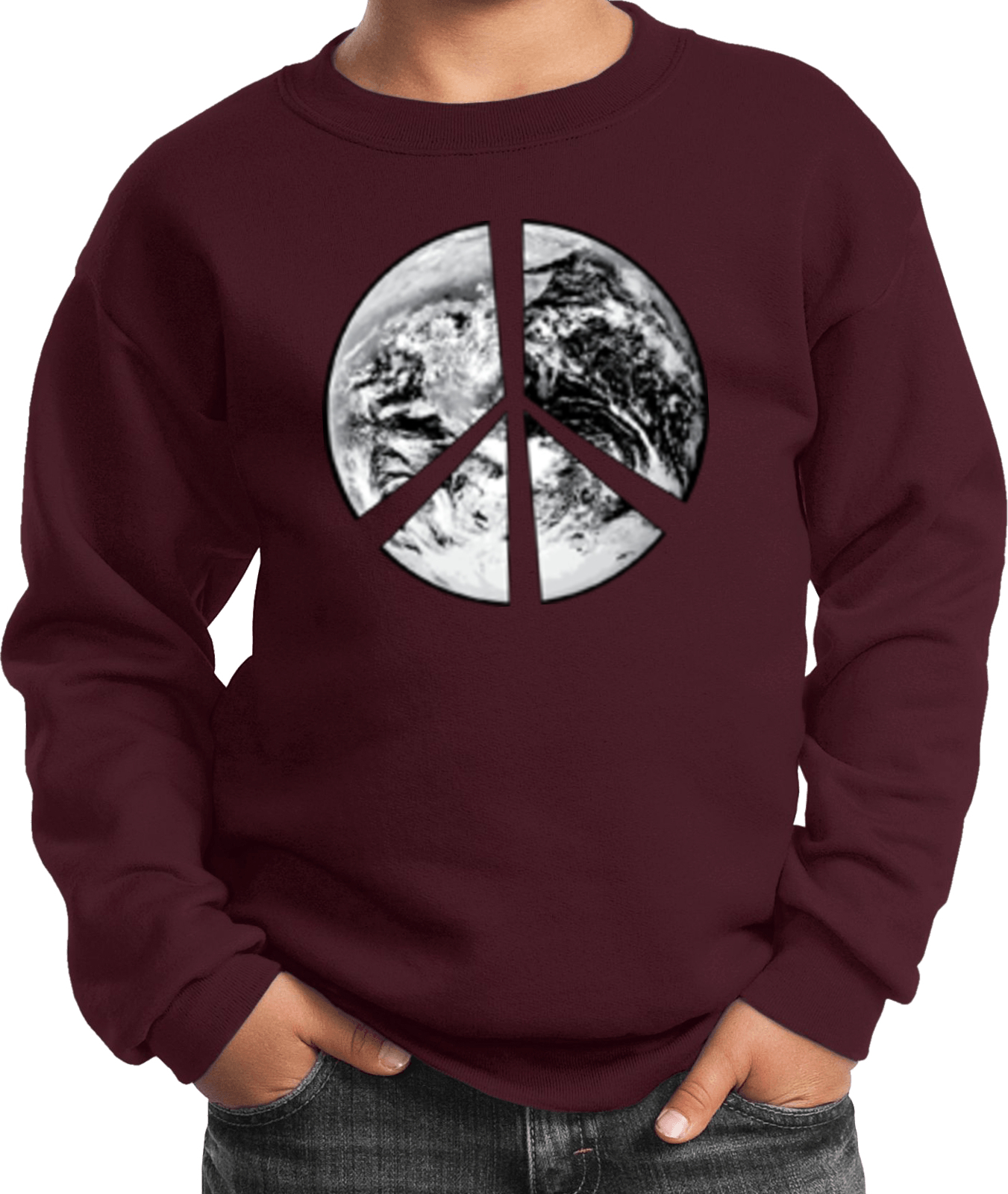 Buy Cool Shirts Kids Peace Sweatshirt Earth Satellite Symbol - Picture 8 of 13