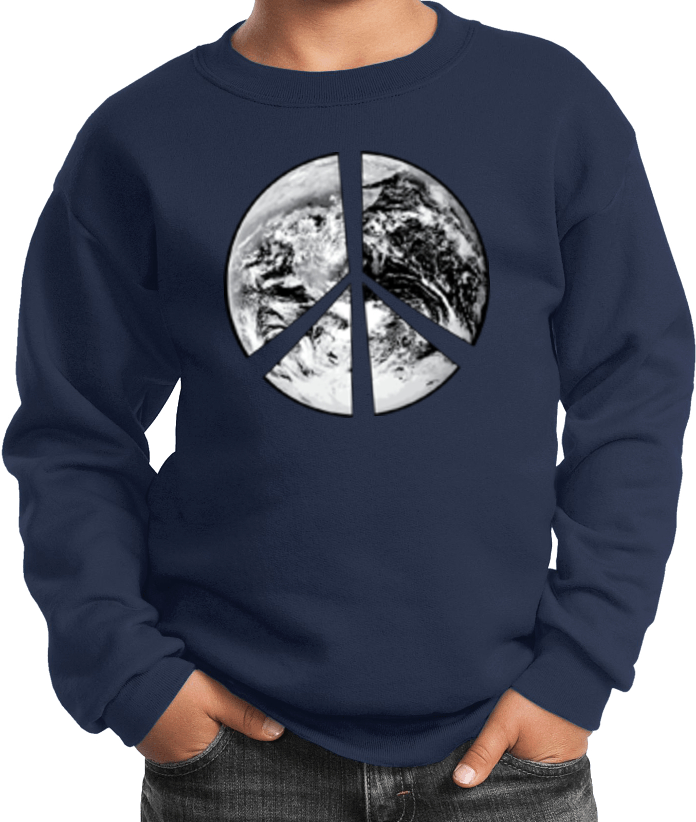 Buy Cool Shirts Kids Peace Sweatshirt Earth Satellite Symbol - Picture 9 of 13