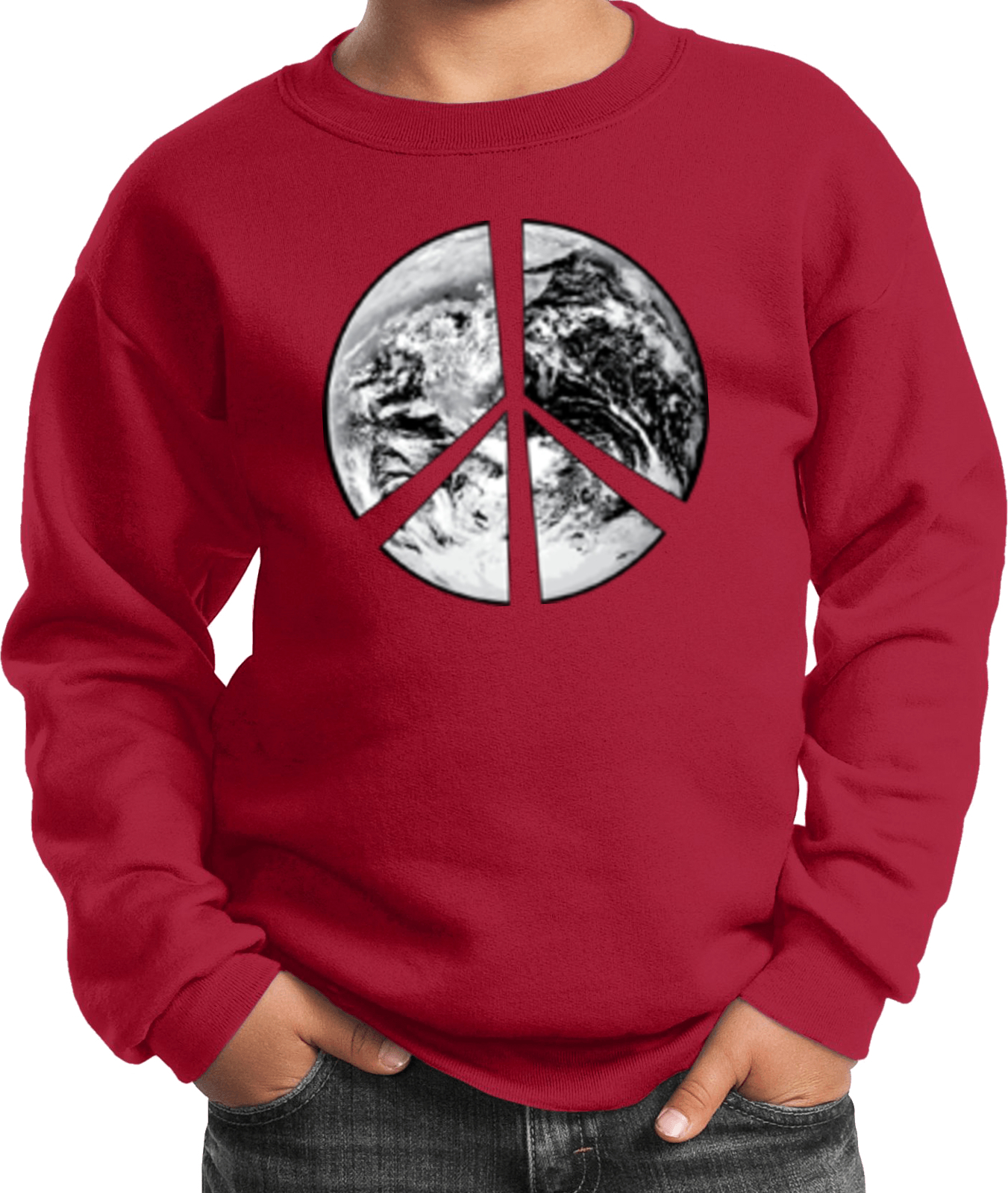 Buy Cool Shirts Kids Peace Sweatshirt Earth Satellite Symbol - Picture 11 of 13