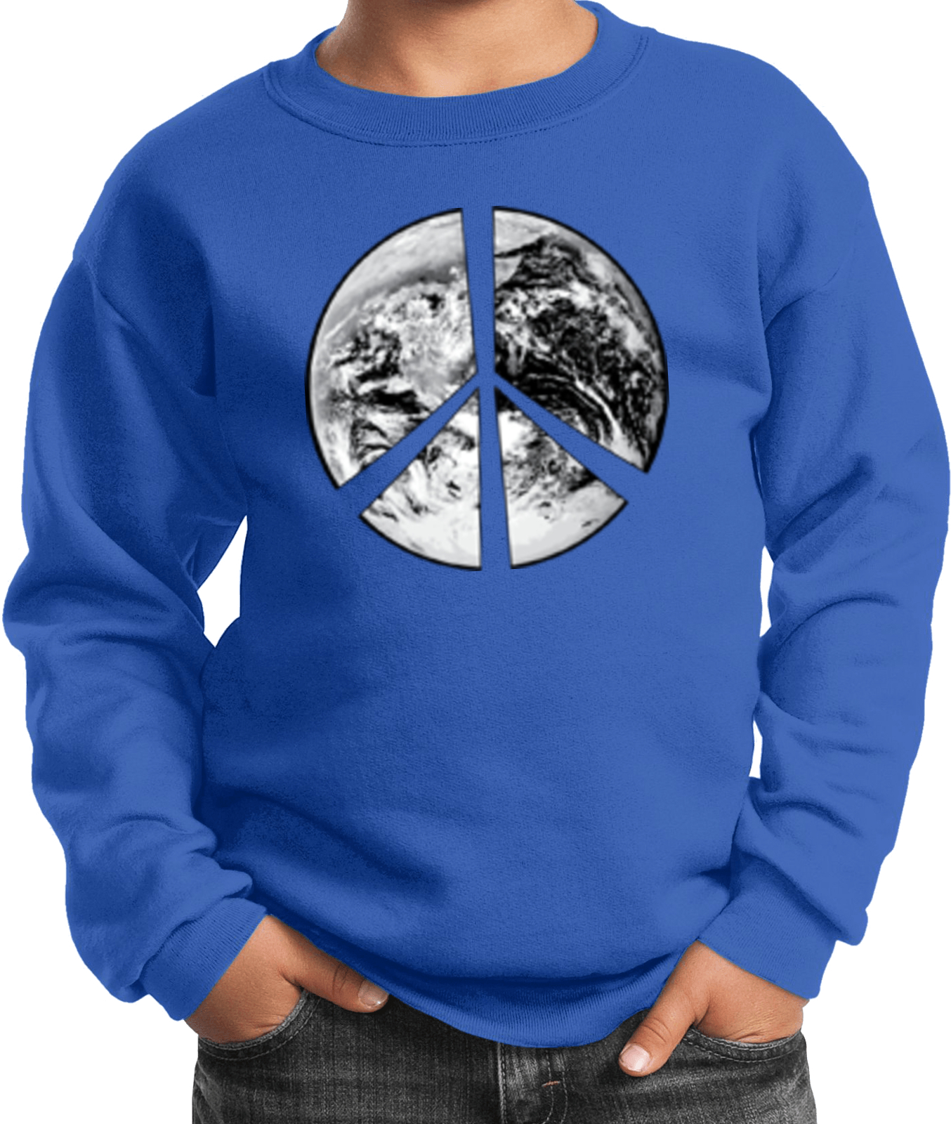 Buy Cool Shirts Kids Peace Sweatshirt Earth Satellite Symbol - Picture 12 of 13