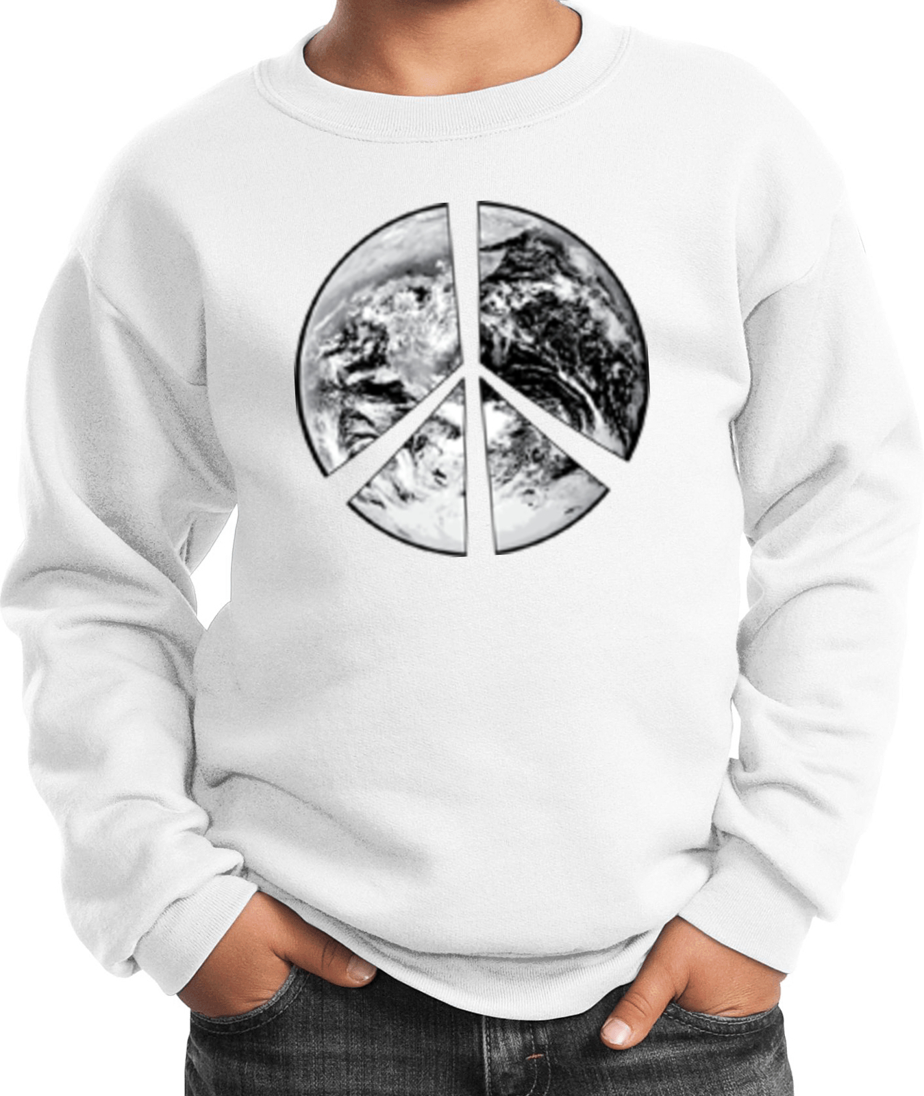 Buy Cool Shirts Kids Peace Sweatshirt Earth Satellite Symbol - Picture 13 of 13