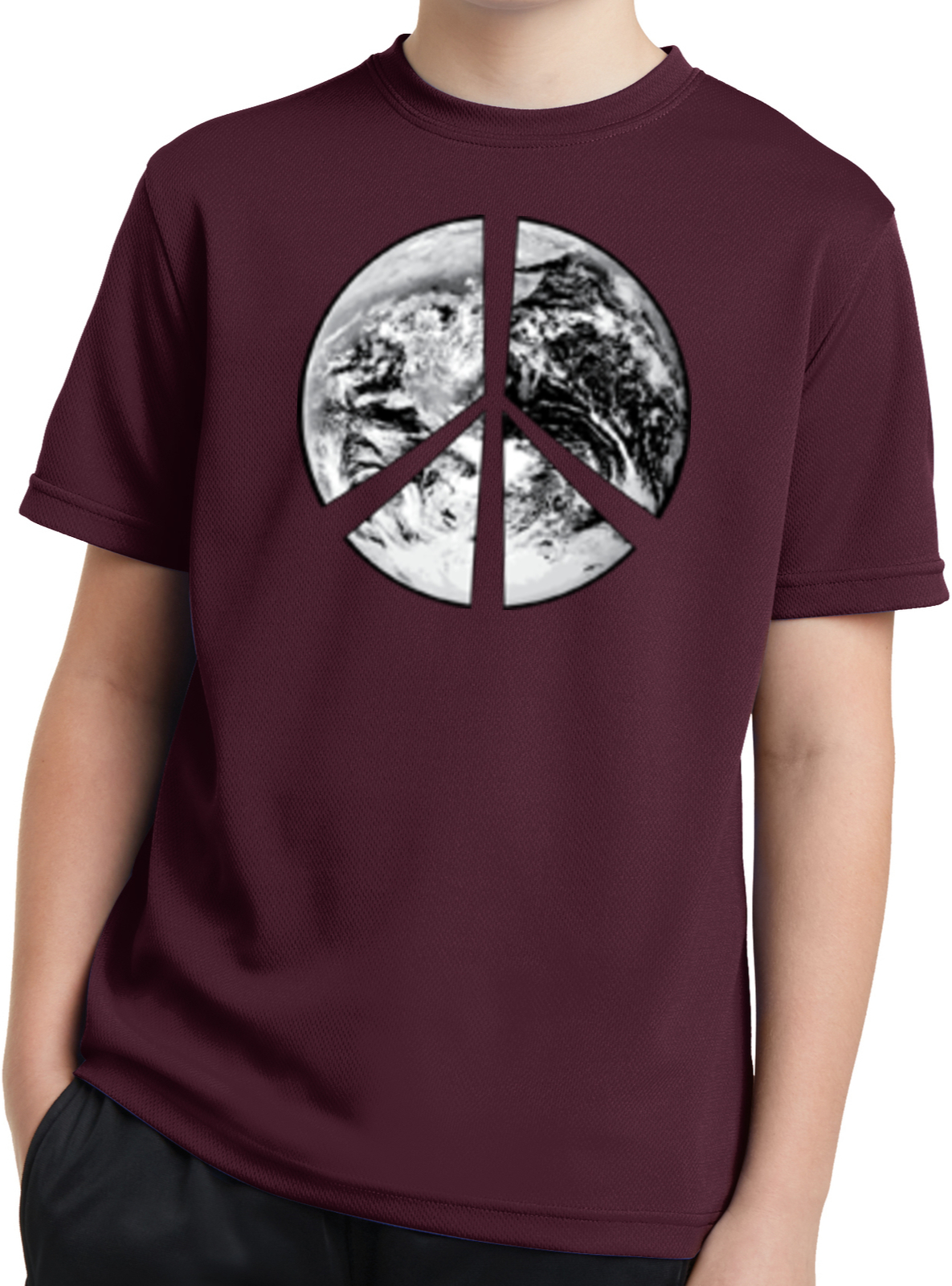 Buy Cool Shirts Kids Peace T-shirt Earth Satellite Symbol Youth Dry Wicking Tee - Picture 6 of 14