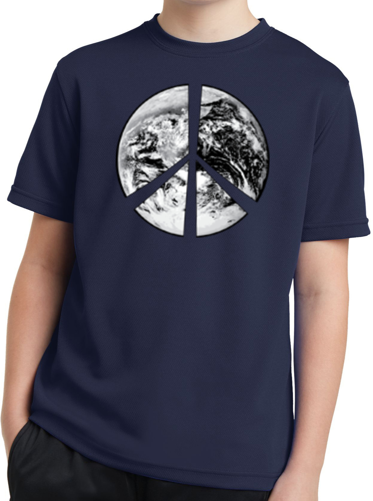 Buy Cool Shirts Kids Peace T-shirt Earth Satellite Symbol Youth Dry Wicking Tee - Picture 7 of 14