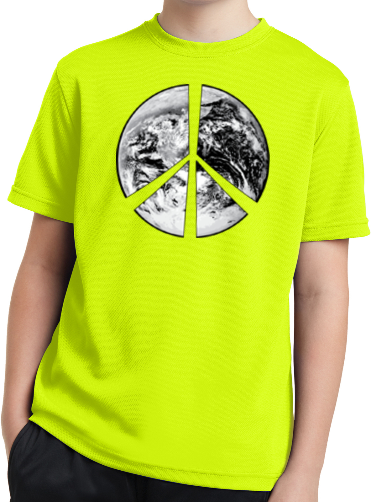 Buy Cool Shirts Kids Peace T-shirt Earth Satellite Symbol Youth Dry Wicking Tee - Picture 9 of 14