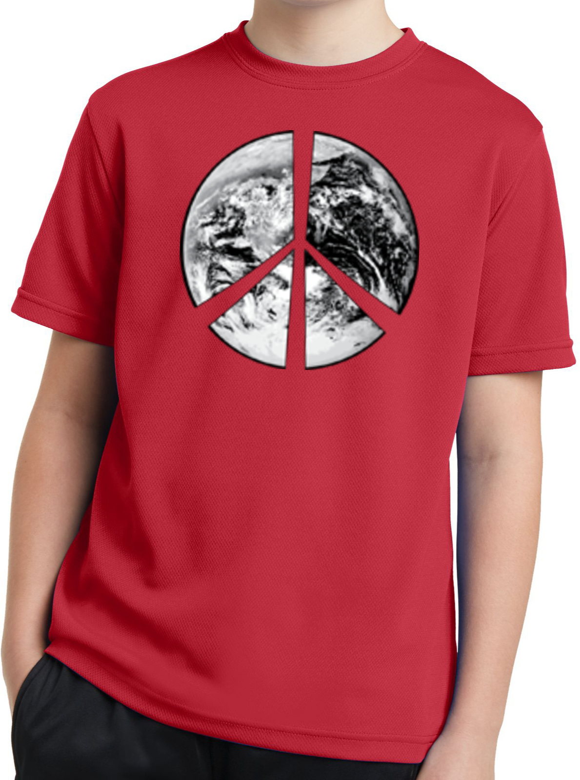 Buy Cool Shirts Kids Peace T-shirt Earth Satellite Symbol Youth Dry Wicking Tee - Picture 11 of 14