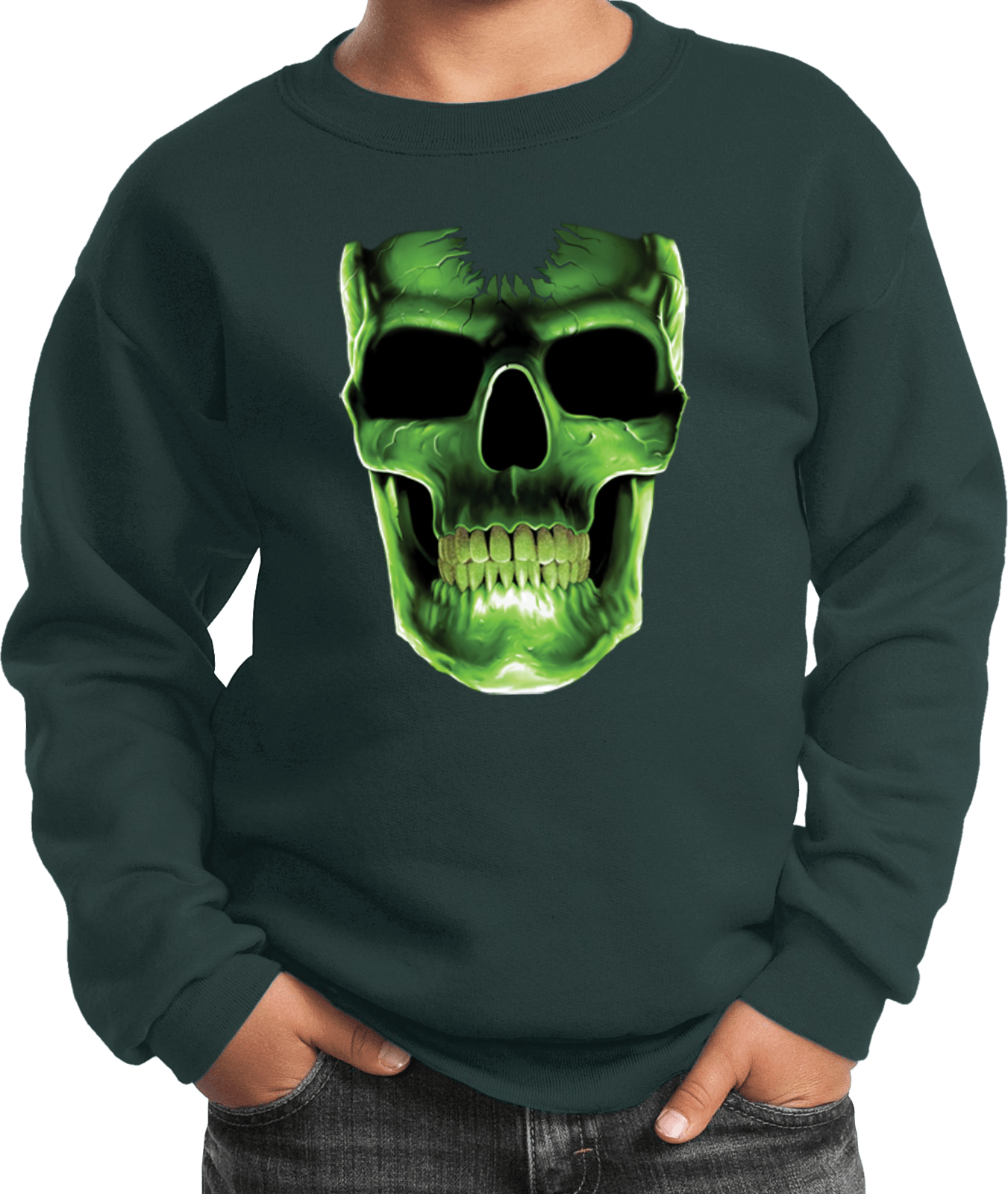 Buy Cool Shirts Kids Halloween Sweatshirt Glow Bones - Picture 5 of 13