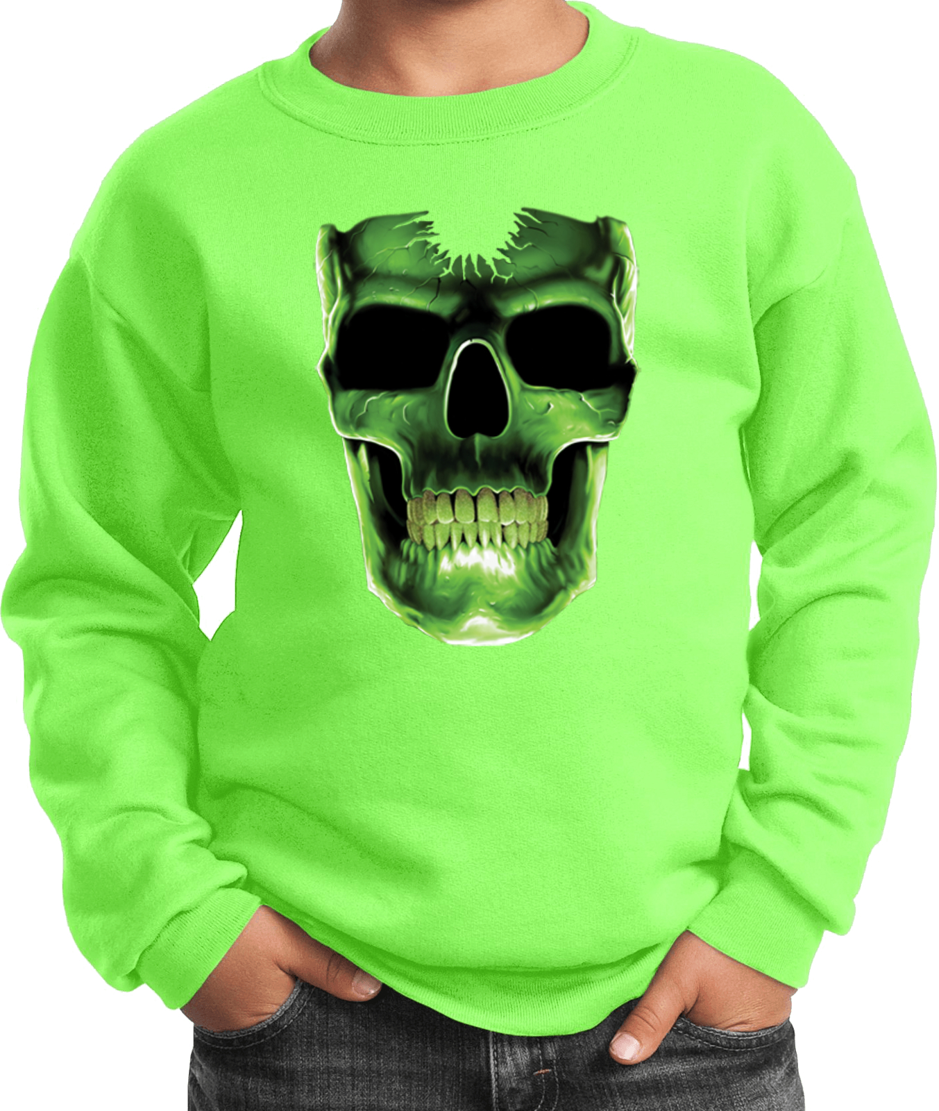 Buy Cool Shirts Kids Halloween Sweatshirt Glow Bones - Picture 8 of 13
