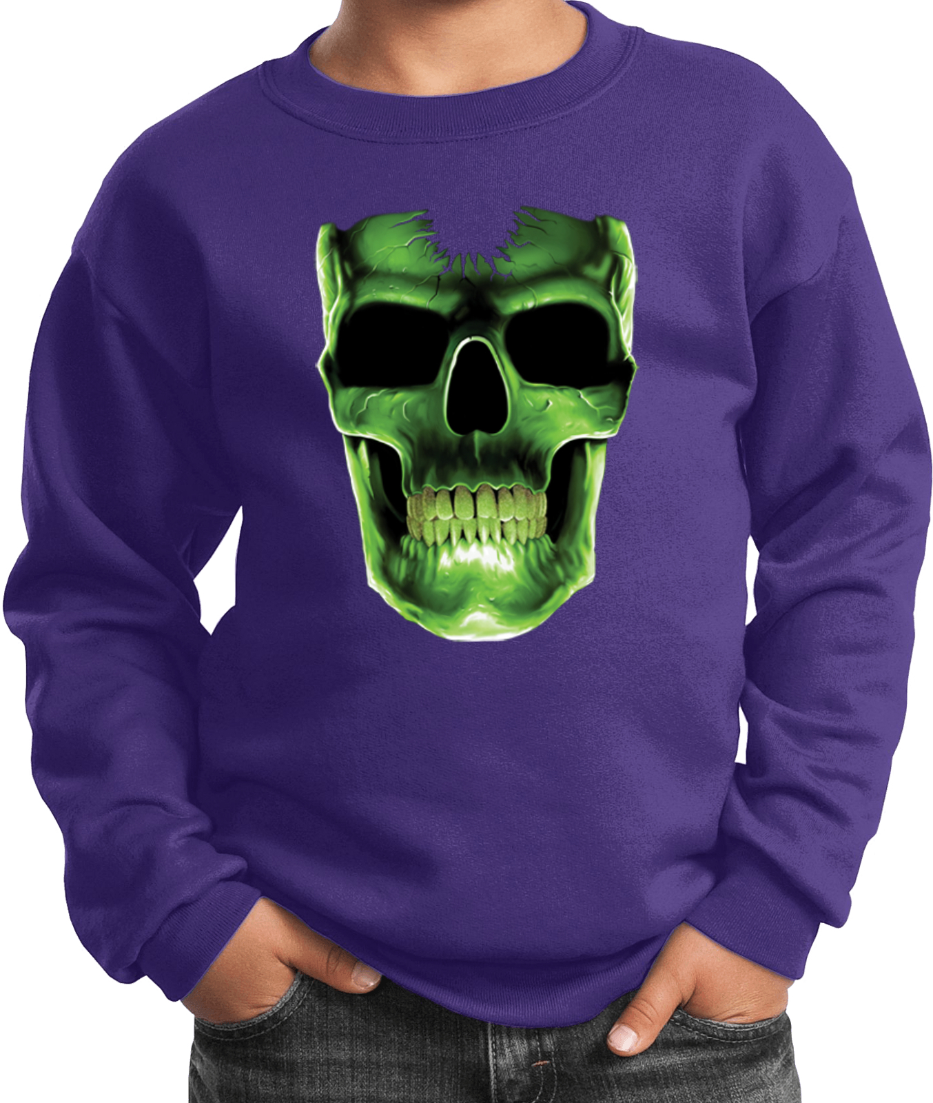 Buy Cool Shirts Kids Halloween Sweatshirt Glow Bones - Picture 11 of 13