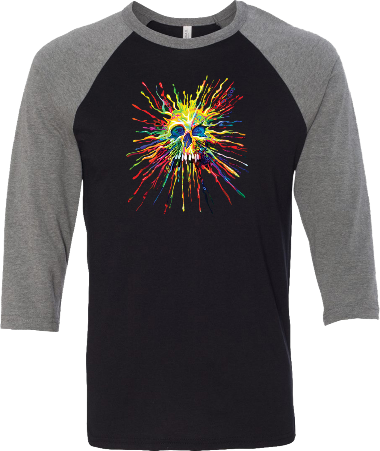 Buy Cool Shirts Splatter Skull Raglan Shirt